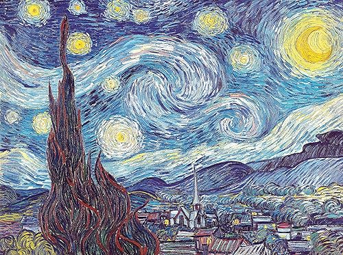 Pintoo Rompecabezas de 1200 piezas para adultos, Vincent Van Gogh, The Starry Night, junio de 1889, hermoso rompecabezas de plástico para decoración