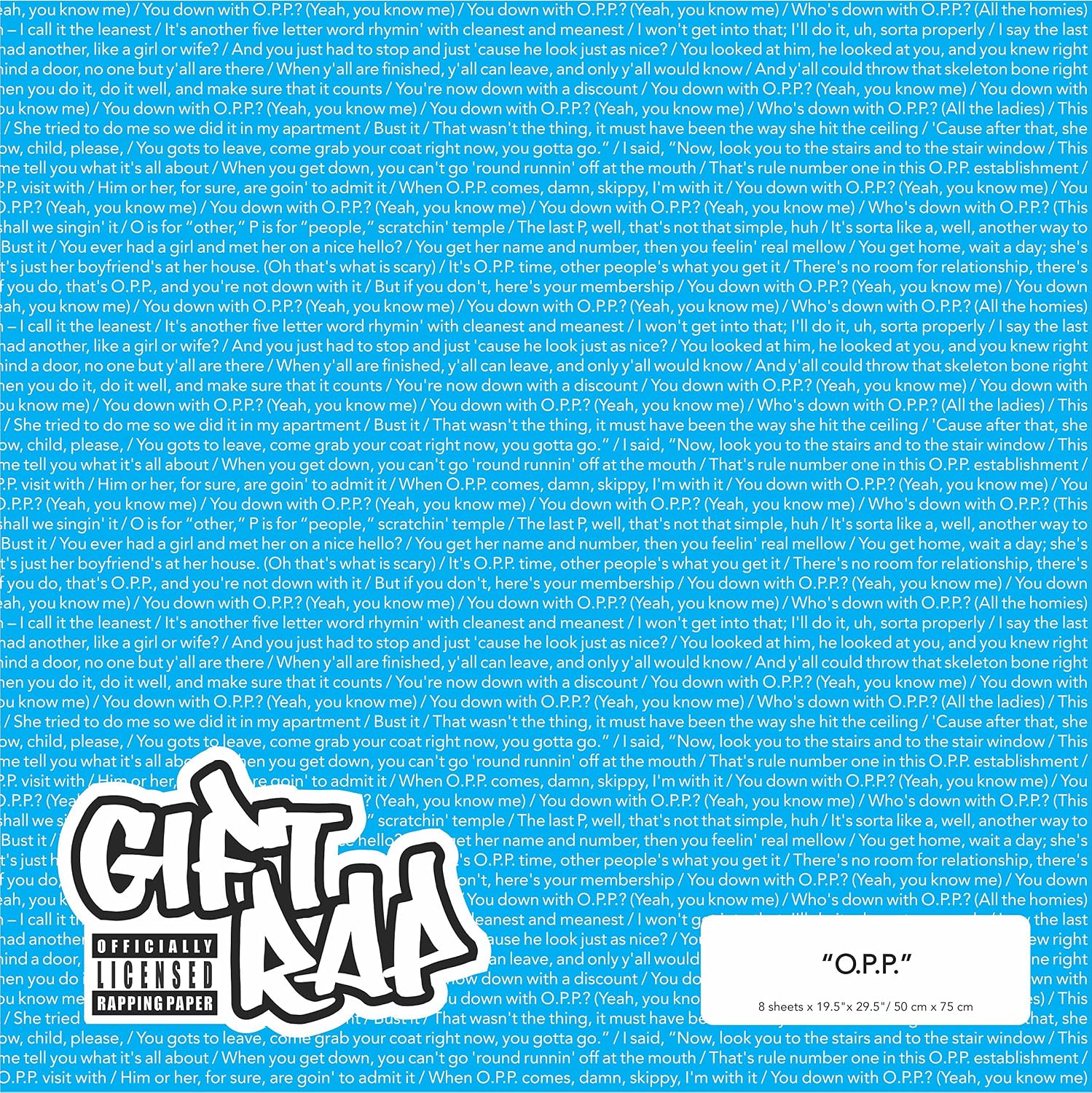Gift Rap: "Baby Got Back officially licensed rap lyric wrapping paper (Orange) image 5