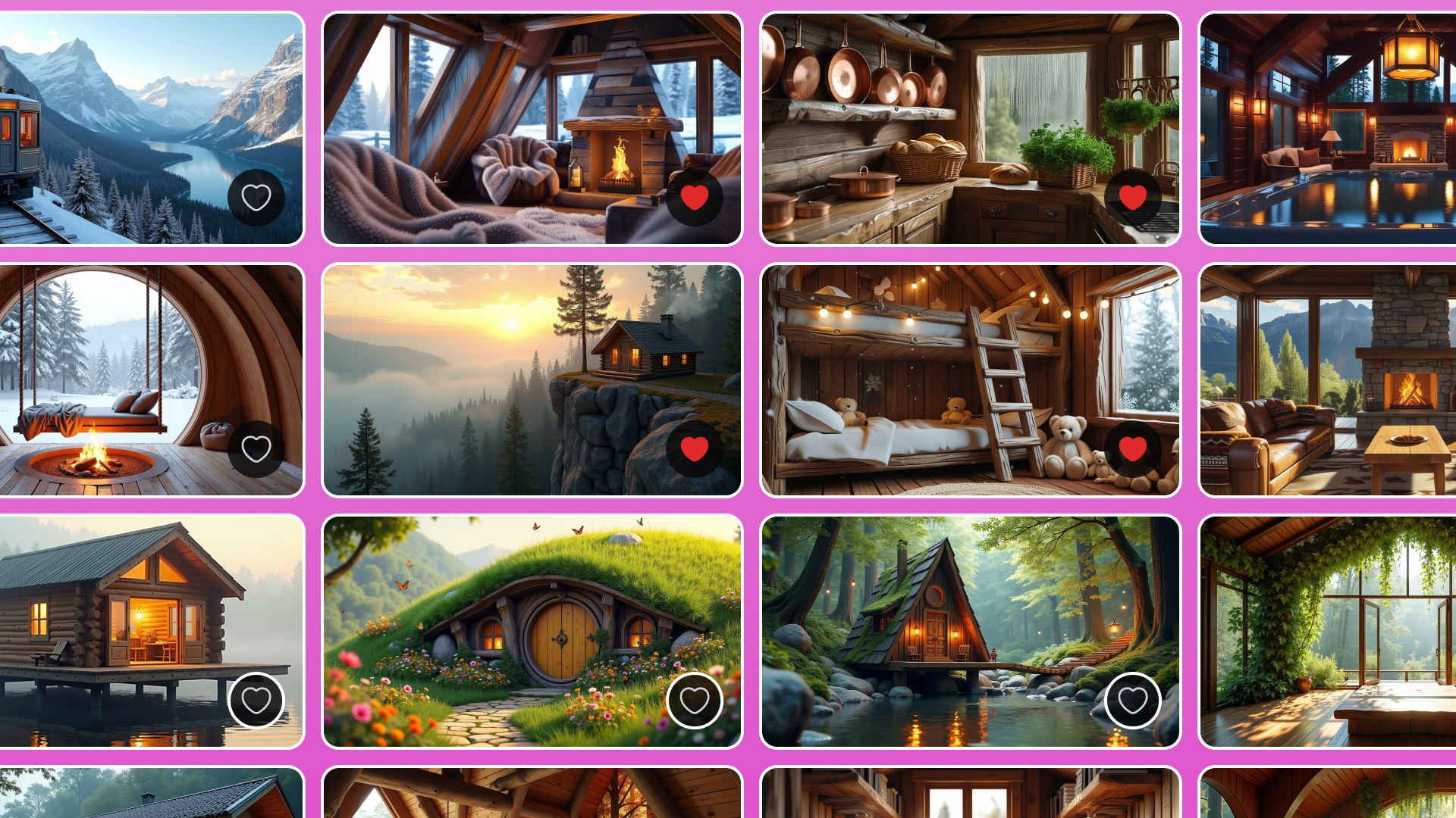🌲 Cozy Cabin Wallpapers 🏔️ Log Cabin, Mountain Lodge & Wood Interior 4K ...