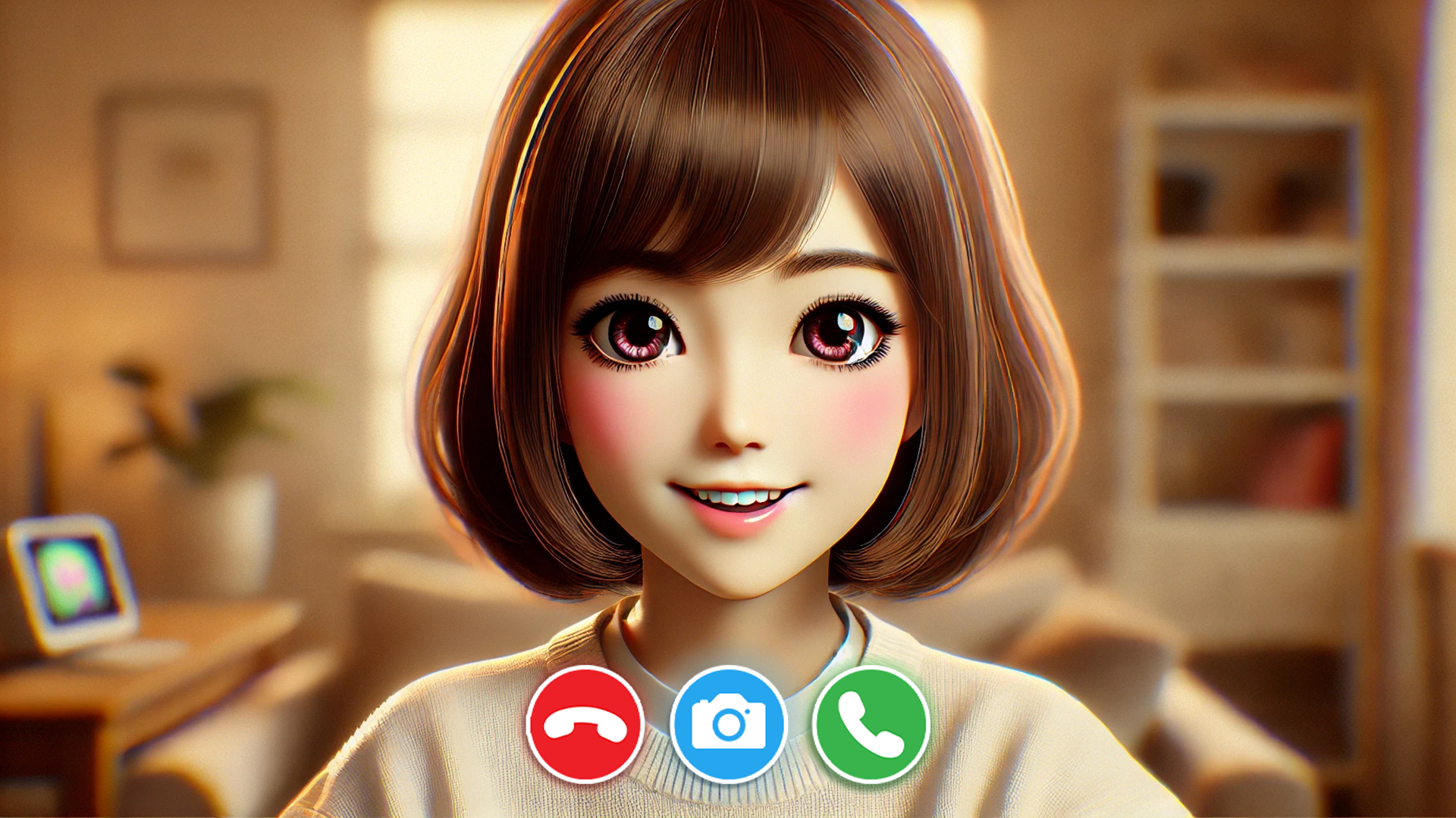 🎀 Anime Girl Video Call – Cute & Fun Virtual Call & Chat Simulator ...