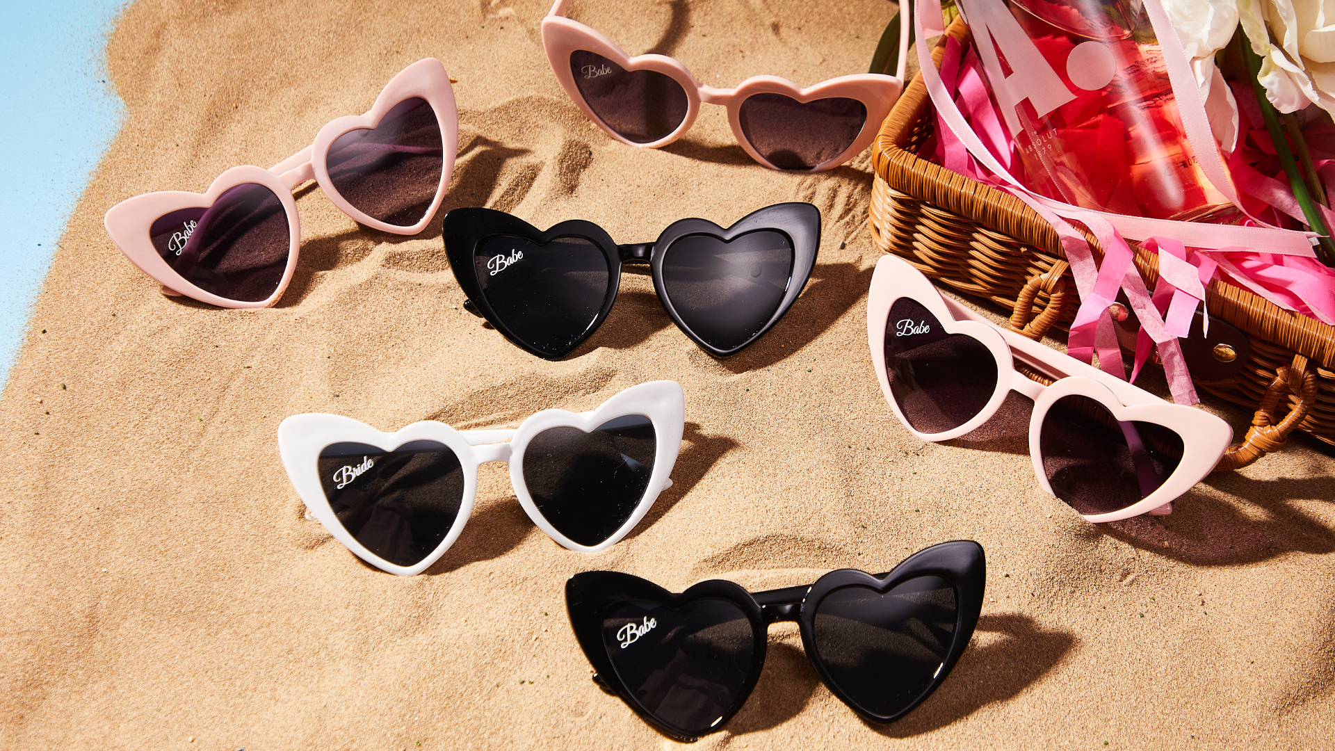 Lunettes De Soleil De Mariée En Forme De Cœur, 12 à 60 Pièces, Cadeaux De Fête Pour Invités, Lunettes De Fête D'enterrement De Vie De Jeune Fille, Décor De Réception Nuptiale