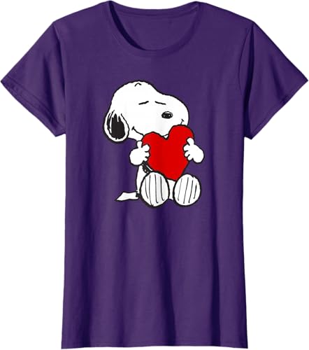 Miniatura 7 de Peanuts Camiseta de San Valentín Snoopy Hugging Heart Negro S