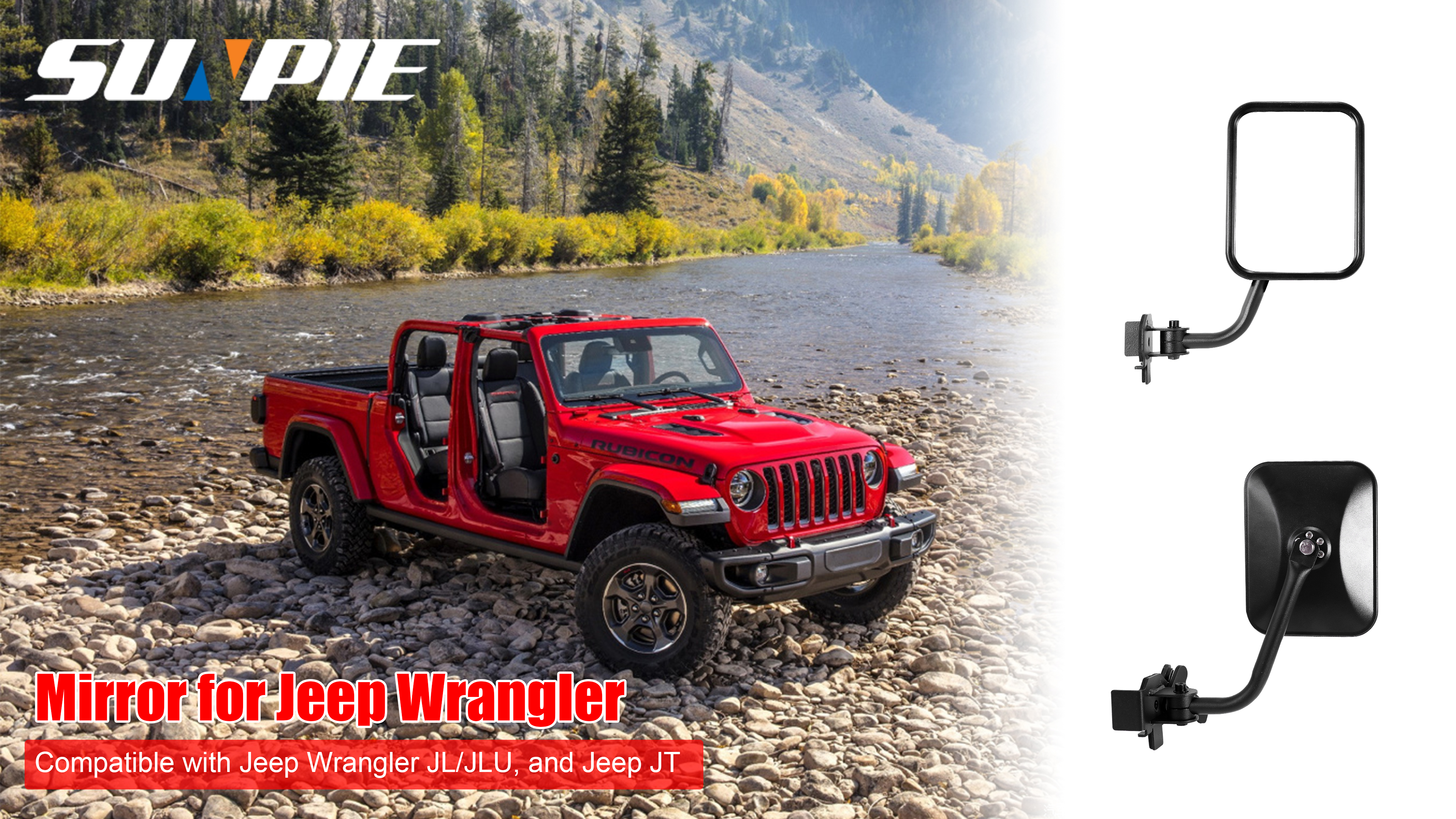 Front Door Mirrors Assembly Power Heated For Wrangler JL Gladiator JT 2018-2023 - Foto 6