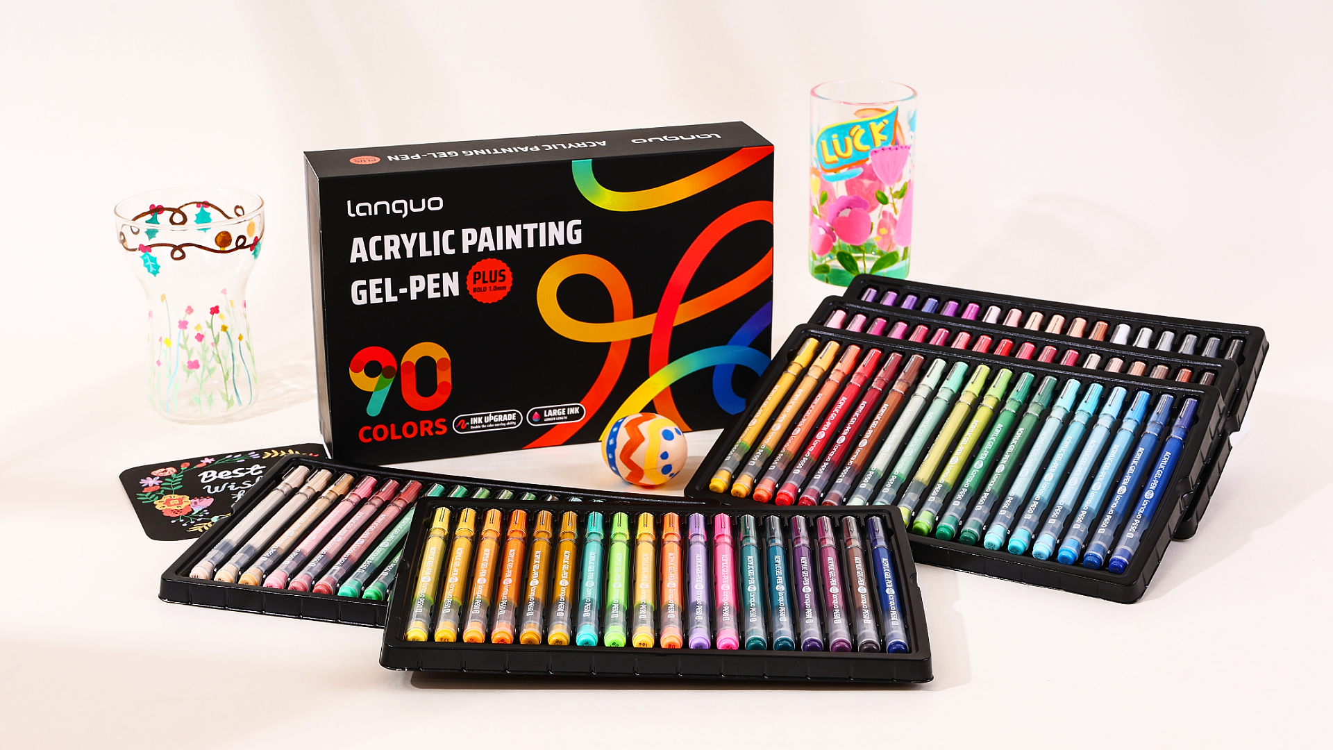 Amazon.com: languo Acrylic Gel Pens for Coloring, 90 Colors Set 3D