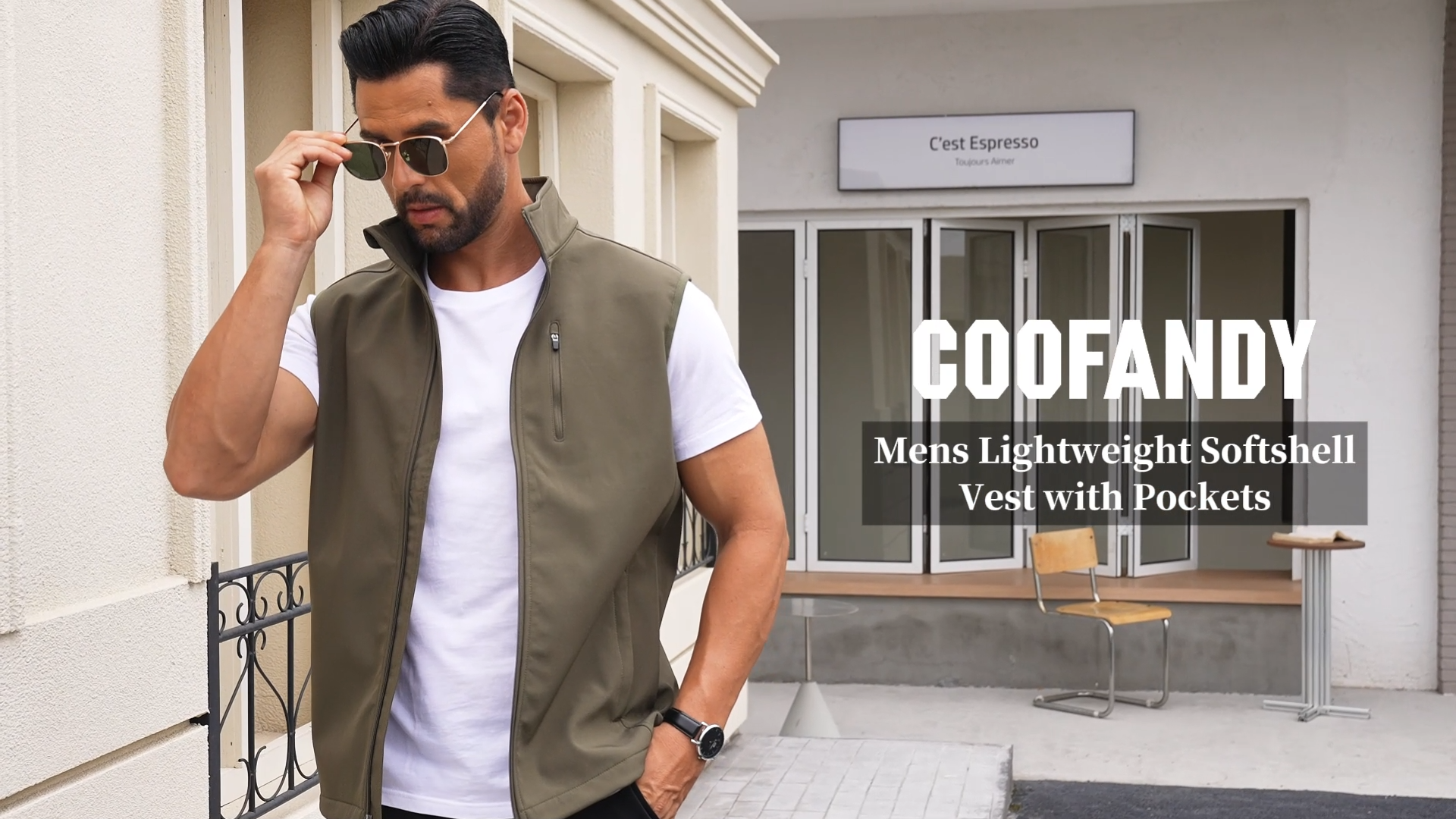 COOFANDY Mens Waterproof Windproof Vest Lightweight Sleeveless