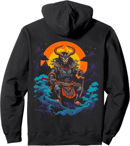 Sudadera con capucha de mitología japonesa Tsukuyomi, Negro -