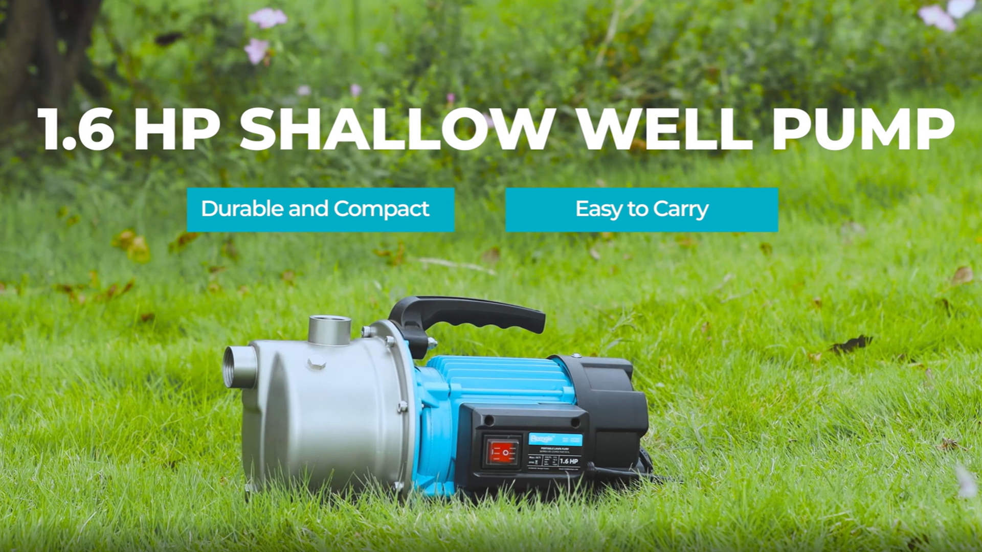 BOMGIE 1.6HP Shallow Well Pump Portable, Garden Pump 1320GPH
