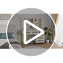 GarveeHome Vanity Desk with Mirror, 10 LED Bulbs and Power Outlet Makeup Vanity Table with 5 Drawers, 4 Storage Open Shelves and 4 Storage Shelves Cabinet Dressing Table for Bedroom Dressing Room