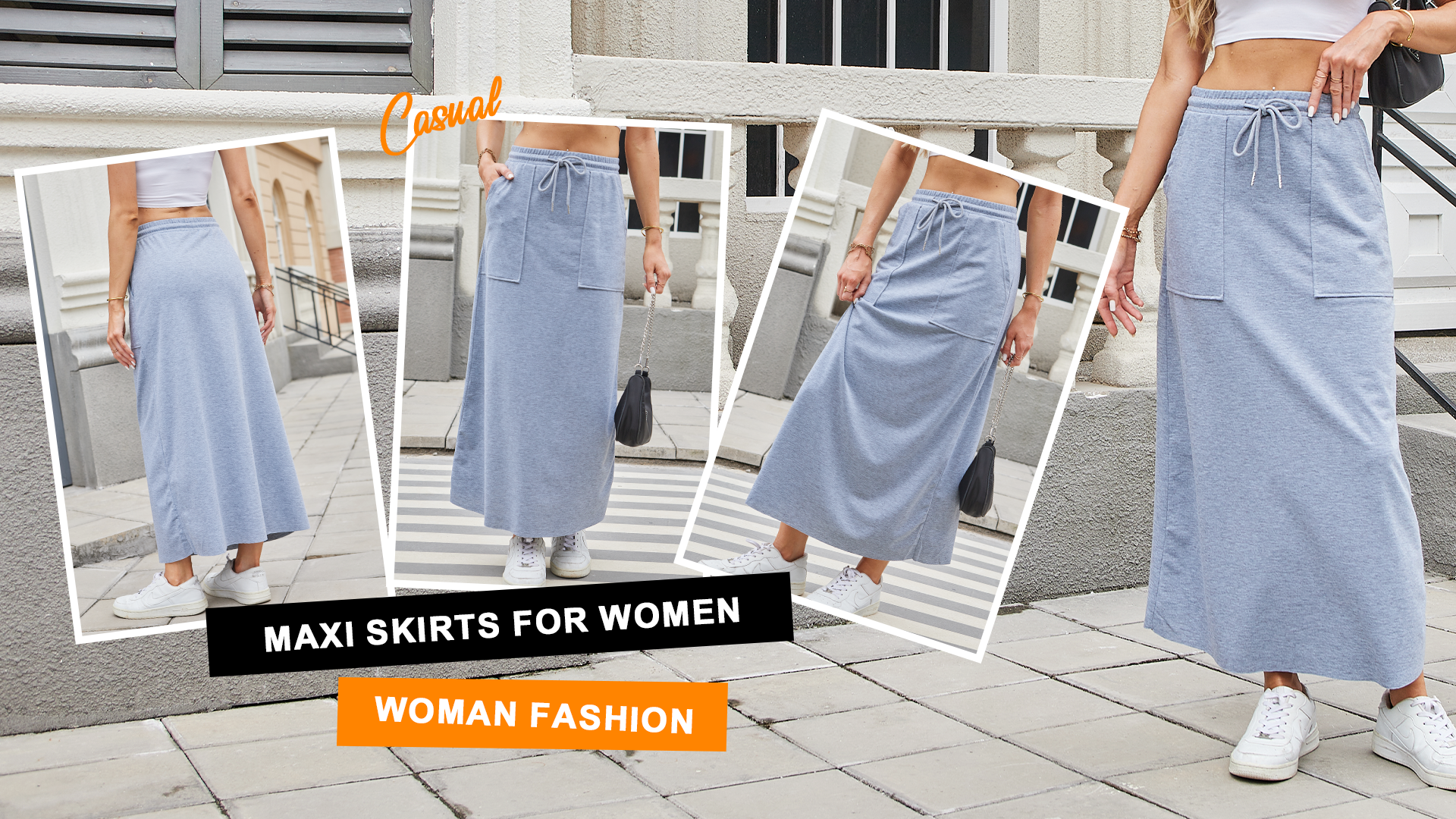 Amazon.com: SOFIA'S CHOICE Women's Drawstring Maxi Skirt with