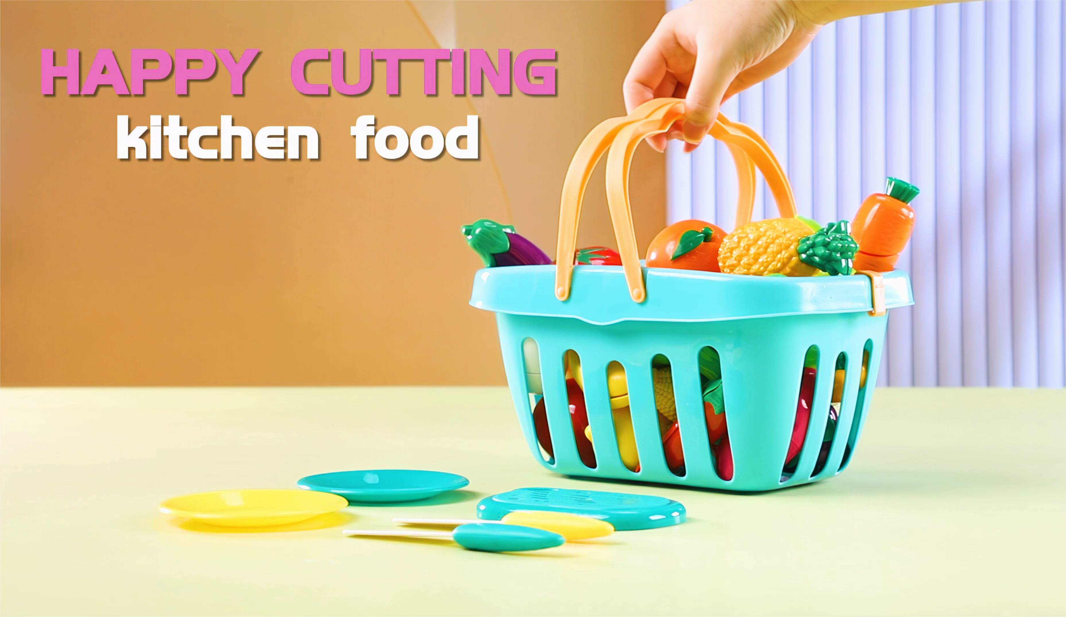 Amazon.com: 70 PCS Cutting Play Food Toy for Kids Kitchen, Pretend