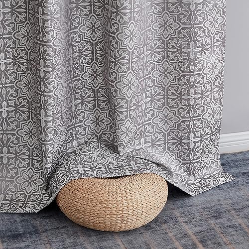 Miniatura 6 de Panel de cortina HLC.ME de estilo azulejo marroquí, 100% opaco, con aislamiento térmico, ahorra energía, con cancelación de ruido, aísla del calor,