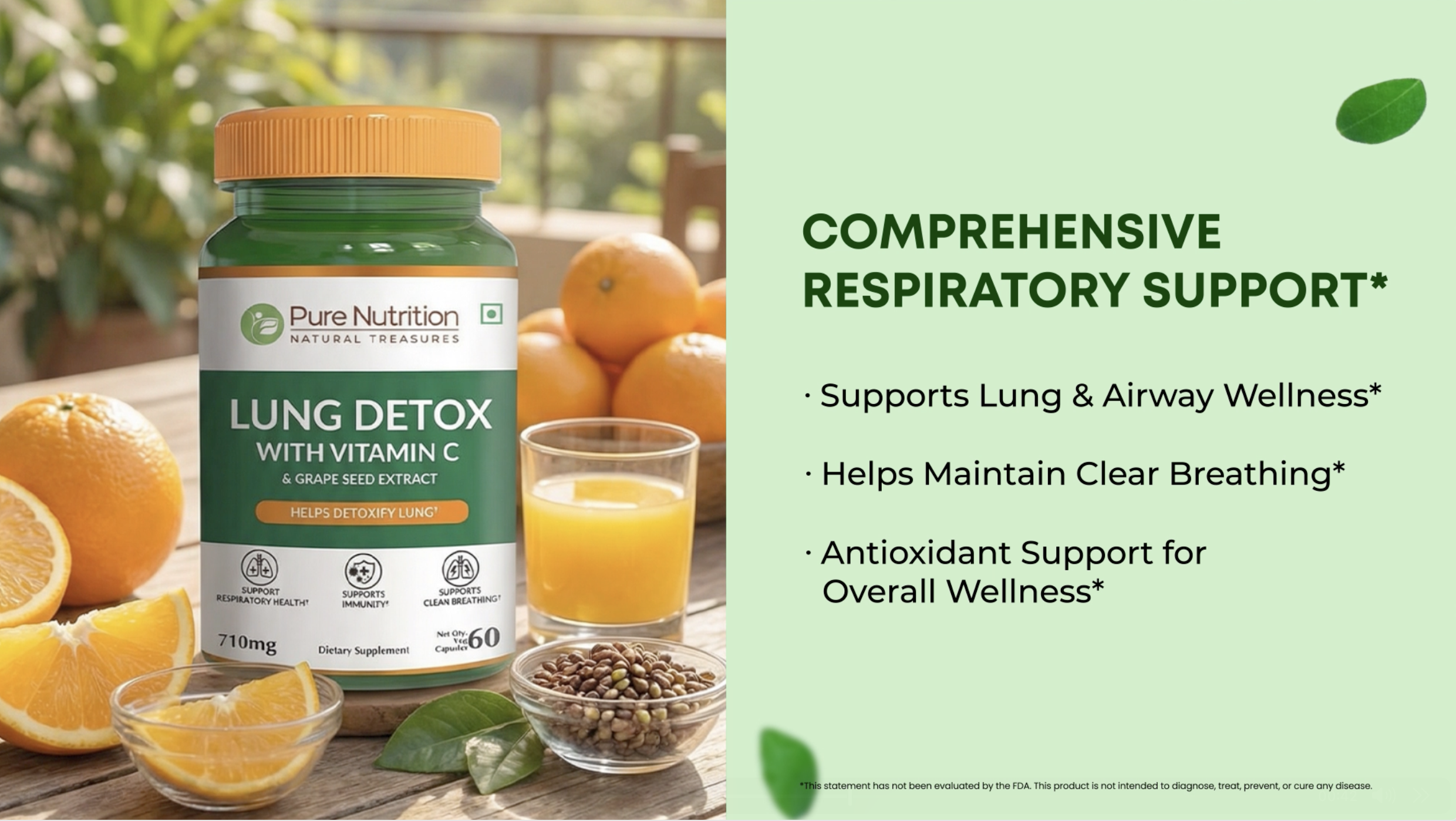 Pure Nutrition Lung Health Supplement | 60 Caps