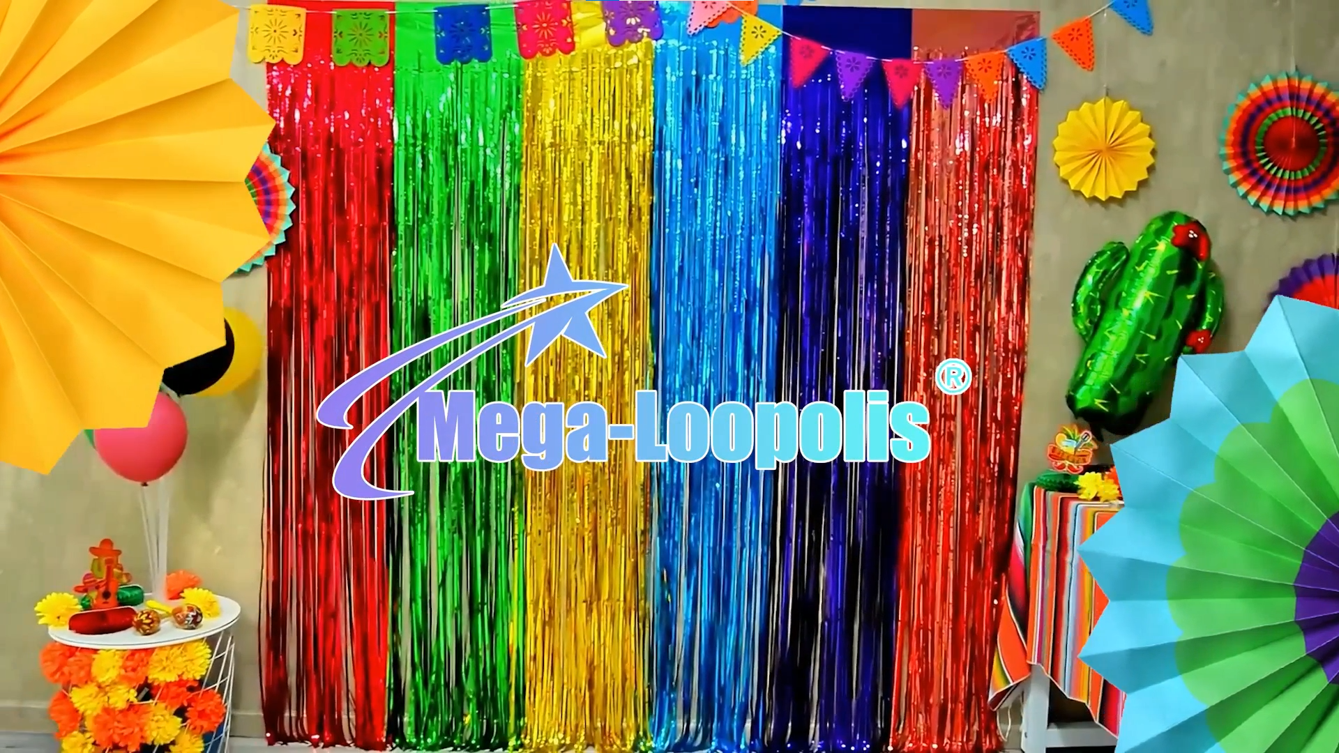 Amazon.com: Mega-L Fiesta Taco Foil Fringe Curtains, Mexican Party