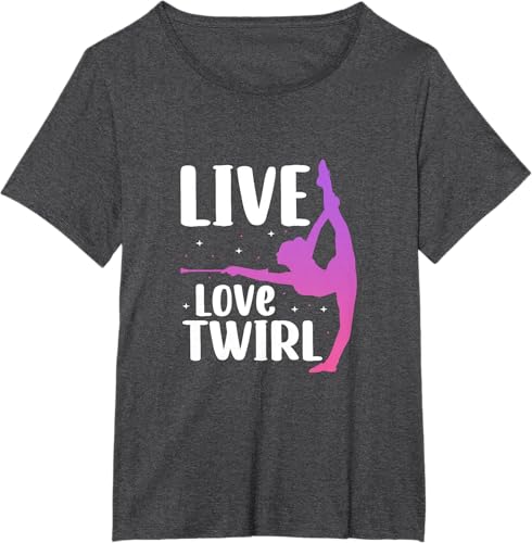 Miniatura 7 de Twirl Baton Twirling Twirler Majorettes T-Shirt Black,Navy Blue,Asphalt Grey,Baby Blue,Cranberry Red,Red,Kelly Green,Brown,Olive Green,Dark Heather