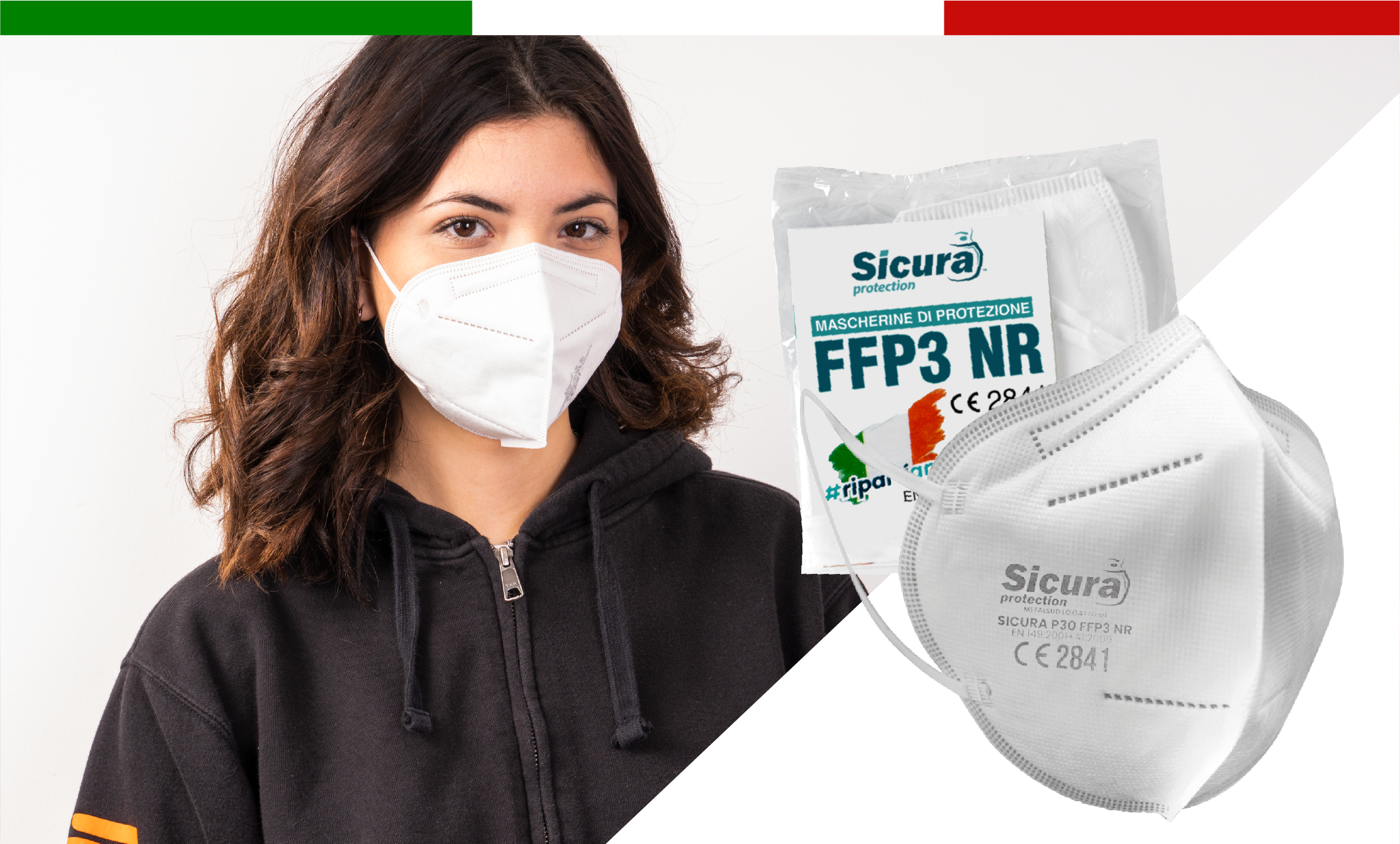 50 Masques FFP3 Noir - Filtration ≥99% | Certifiés CE Fabriqués En Italie