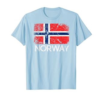 Amazon Com Norwegian Flag T Shirt Vintage Made In Norway Gift Clothing