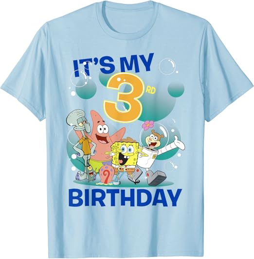 Spongebob 3rd birthday shirt Clearance