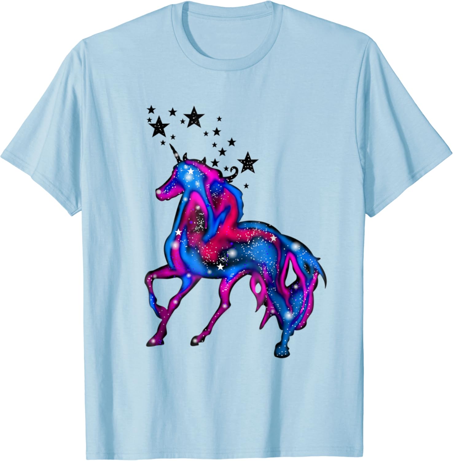 Amazon Com Colorful Cute Pink Purple Galaxy Unicorn Stars Shirt Clothing