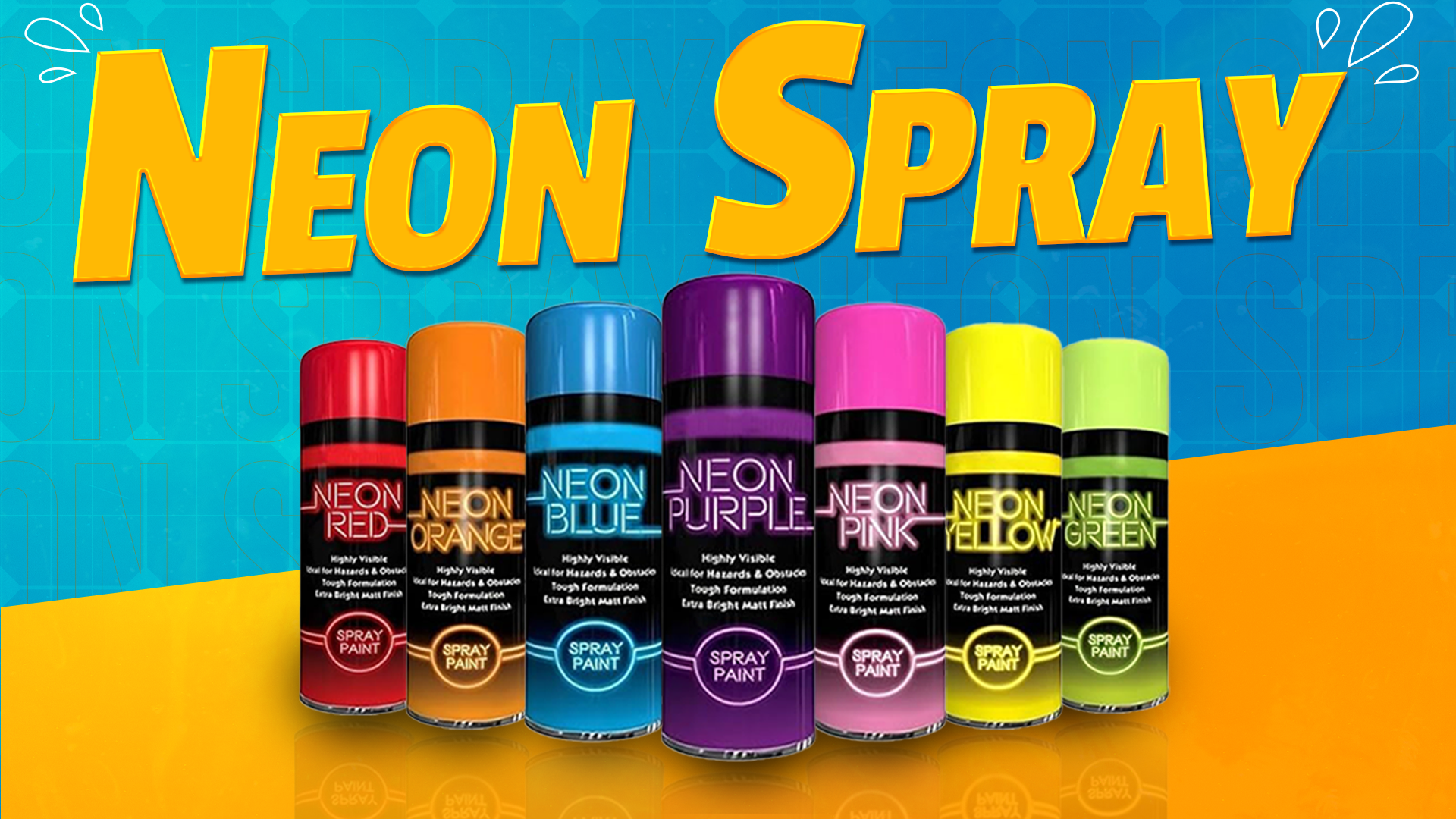 ZOPPER 7 x Neon Spray Paint Graffiti 200ml DIY Extra Bright