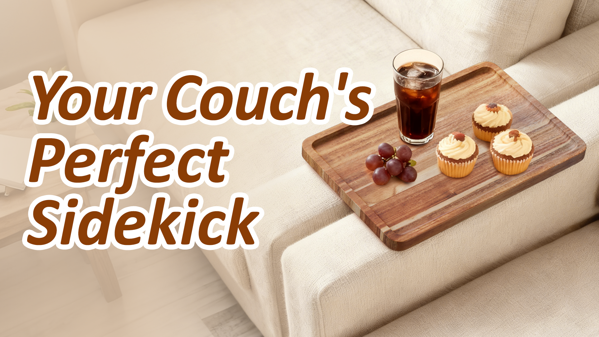 Amazon.com: Acacia Wood Couch Tray, Folding Sofa Table Insert for