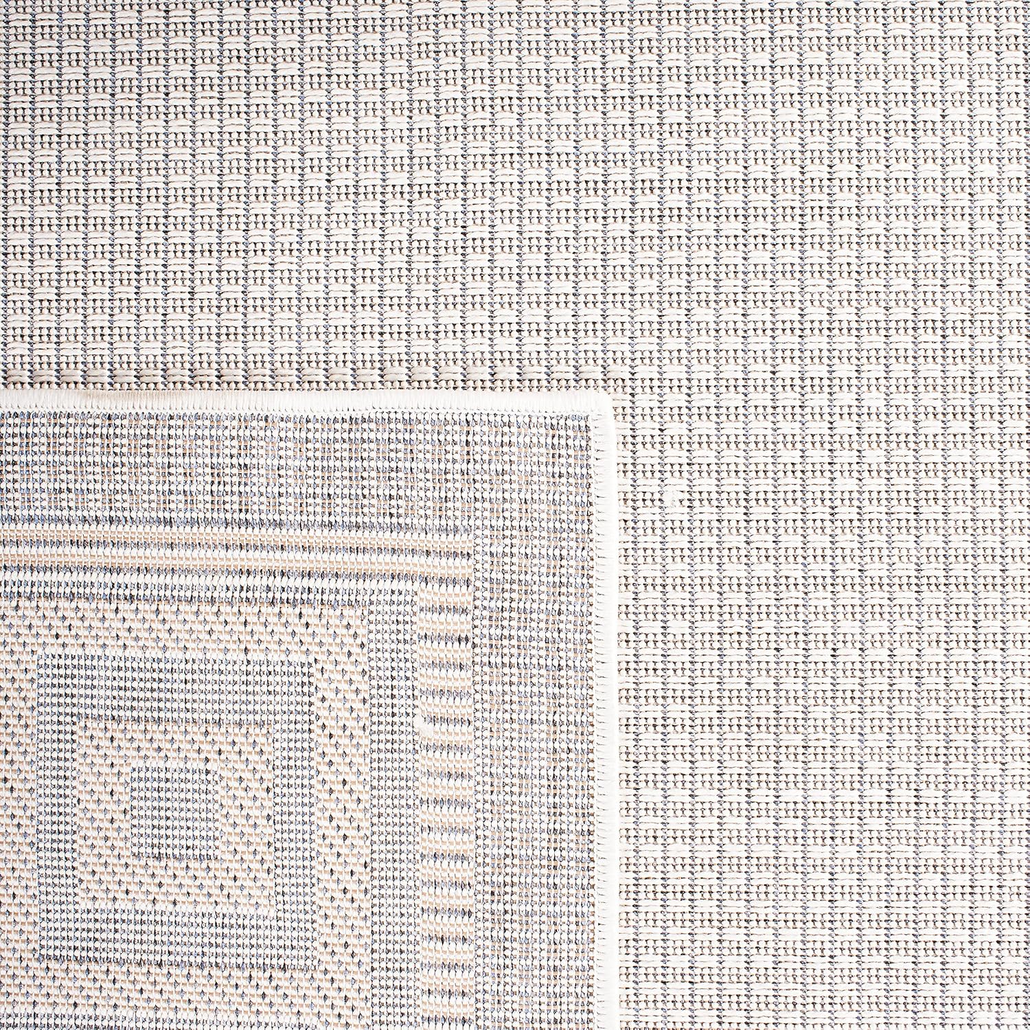 Martha Stewart x SAFAVIEH Outdoor Area Rug Collection - 4'5" x 6'5", Silver & Grey, Weather Resistant & Washable, Ideal for Patio, Backyard, Mudroom, Deck, Accent Space (MSRO331G)