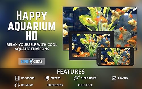 aquário feliz grátis HD - decore seu quarto com um lindo aquário de vida marinha na sua TV HDR 4K, T