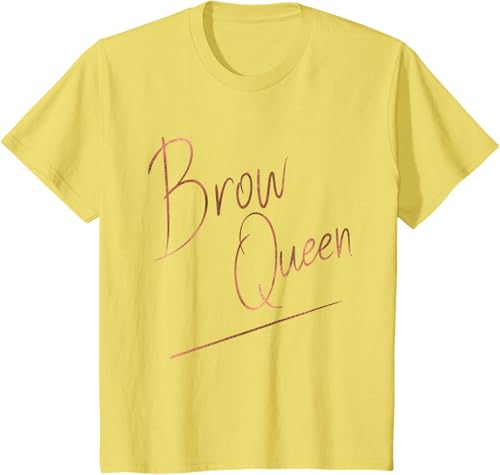 Miniatura 3 de Brow Queen Ombre - Camiseta de escritura a mano, regalo para artista de maquillaje, Negro, S Negro,Azul Marino,Blanco,Plateado,Marrón,Limón,Jaspeado
