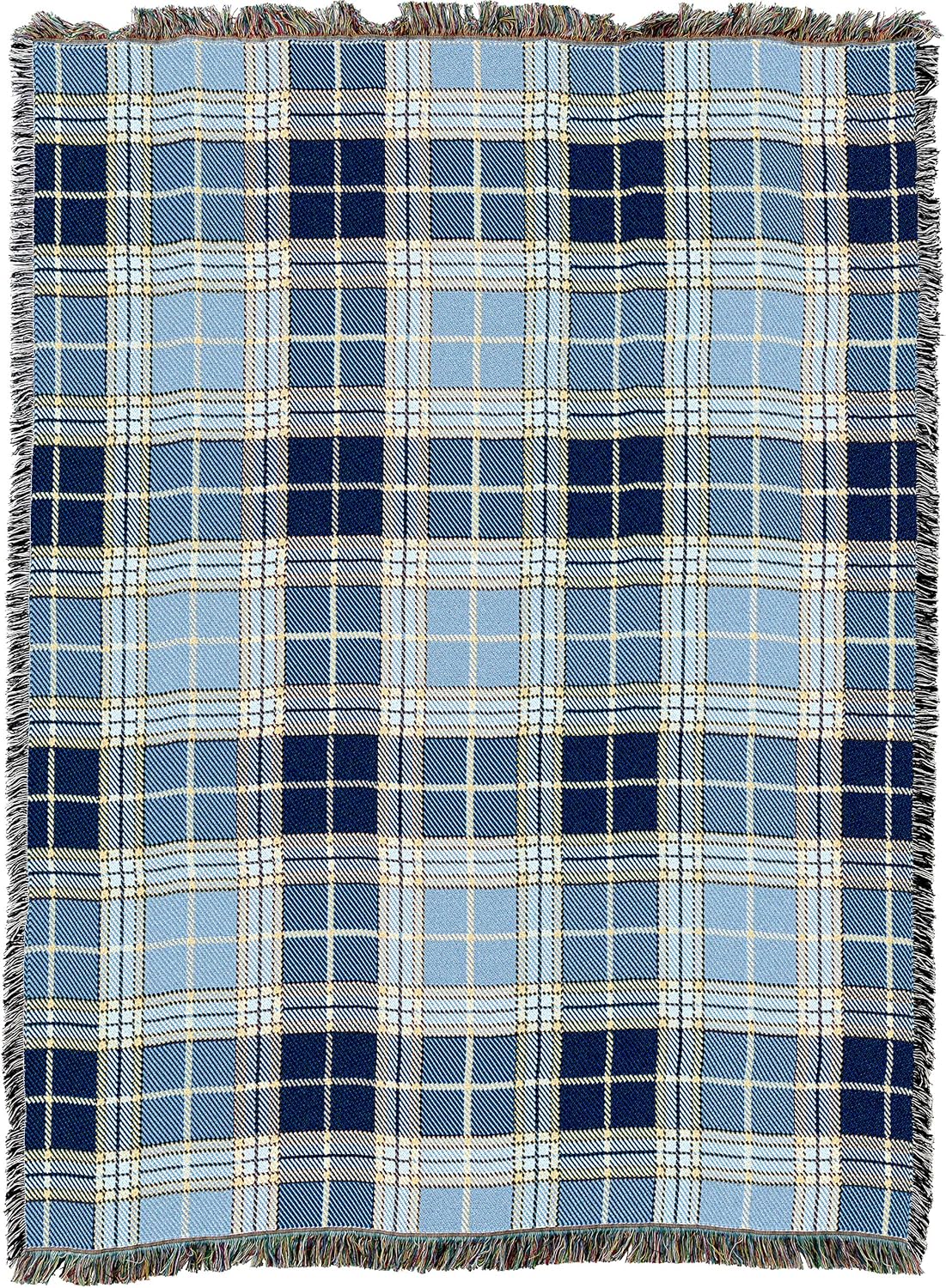 Pure Country Weavers Plaid Blanket Blue Bell Tartan - Patterns Gift Tapestry Throw Woven from Cotton - Made in the USA (72x54)