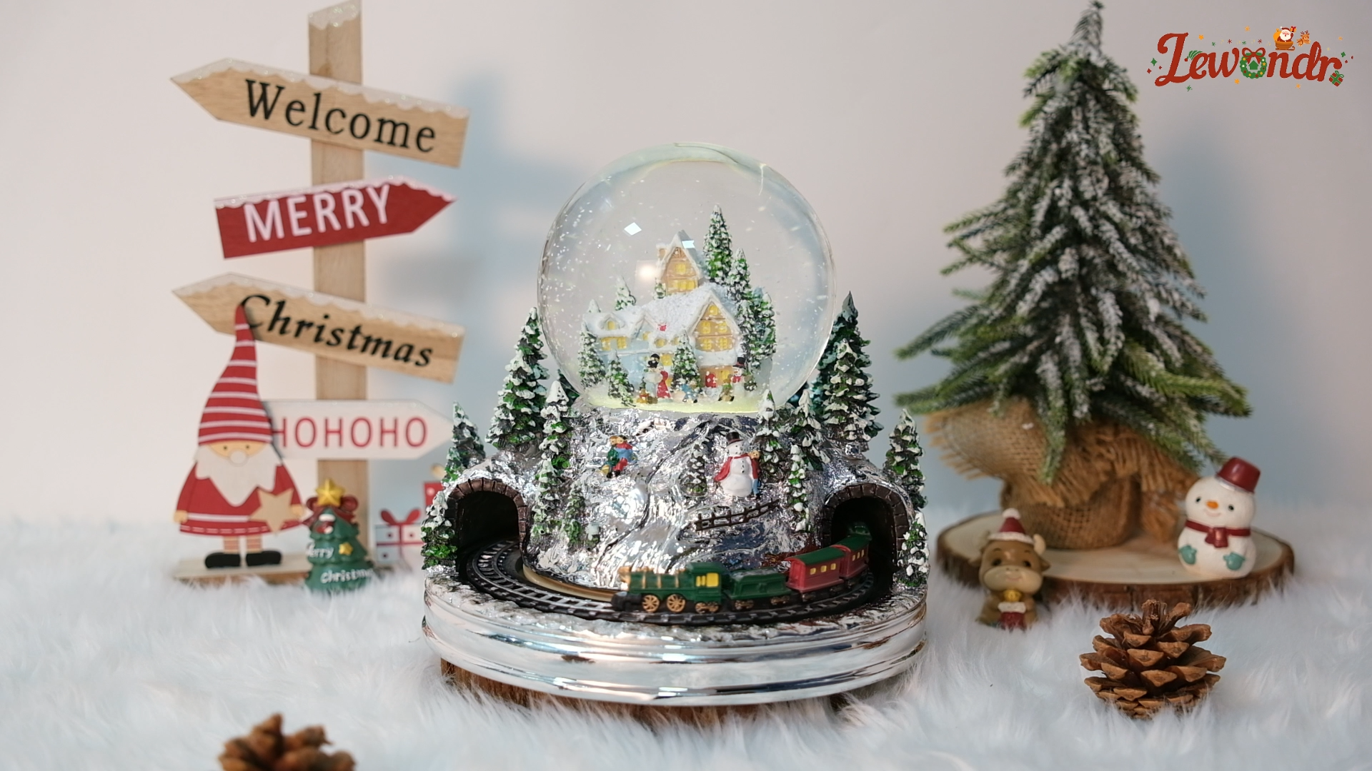 Amazon.co.jp: Lewondr スノードーム クリスマススノードーム