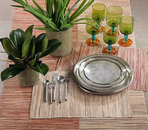 Miniatura 2 de Saro Lifestyle Melaya Collection - Camino de mesa Nubby tejido brillante, 14 x 54 pulgadas, óxido