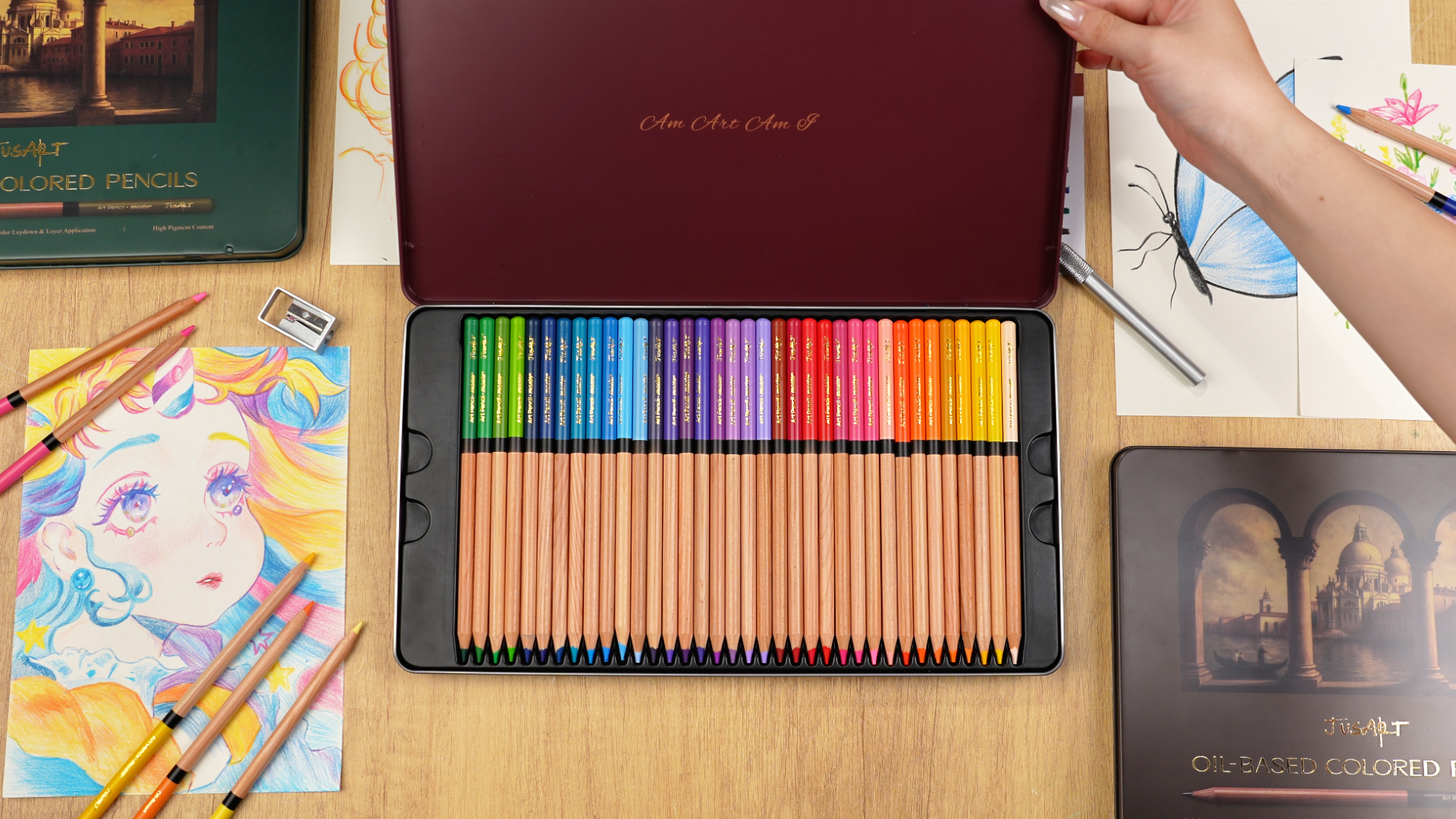 Jasart 色鉛筆 72色 アート Amazon.com: JusArt 72 Oil-Based Colored Pencils – Soft Core