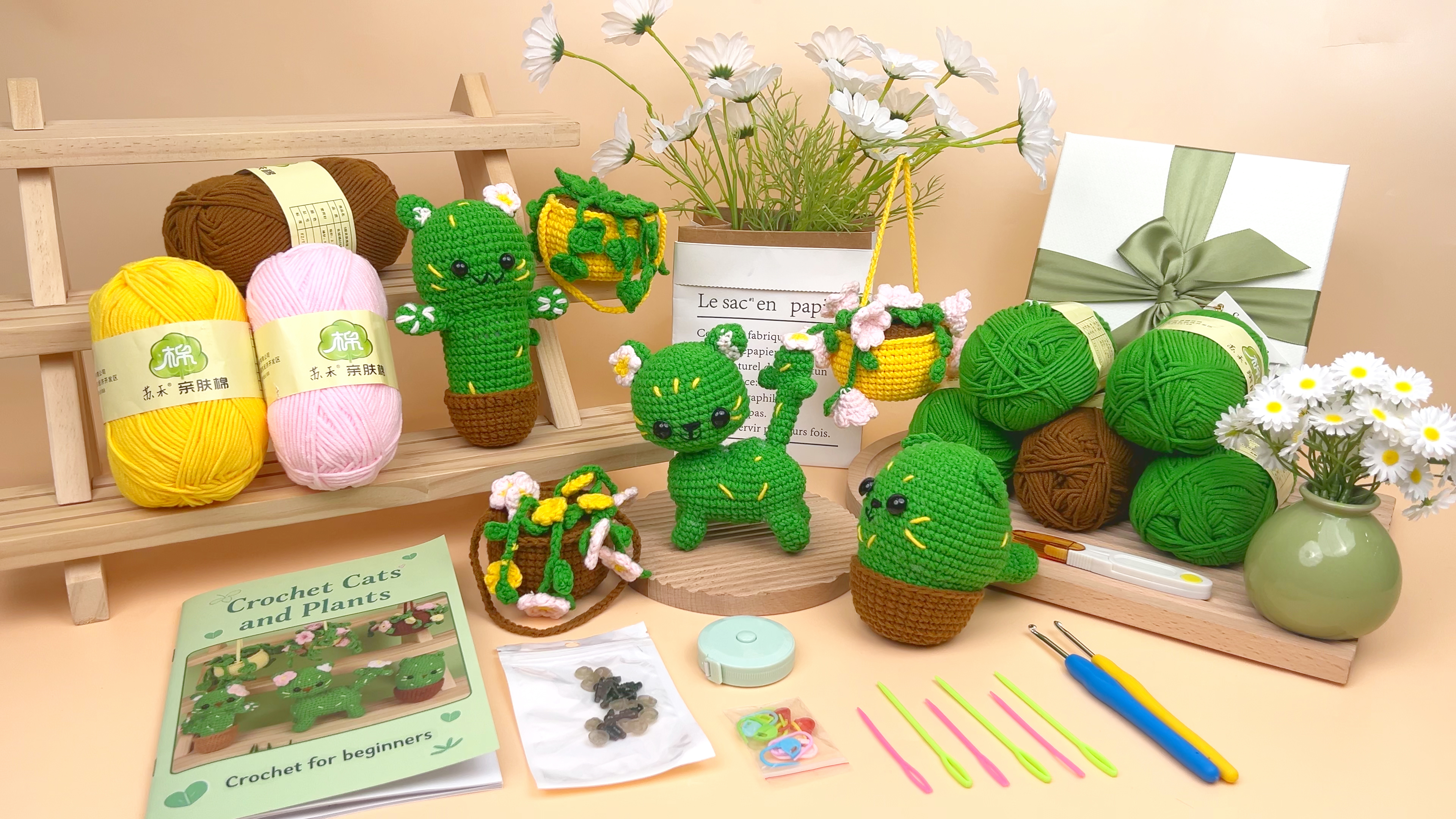 Amazon.com: Coopay Crochet Kit for Beginner Adult, 16 Colors Yarn