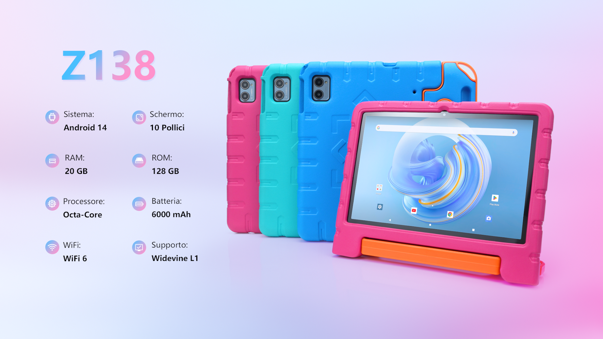 Tablet Para Niños ZIOVO 10 Pulgadas Android 15 - 30GB RAM, 64GB ROM, Control Parental, Funda EVA, Color Verde
