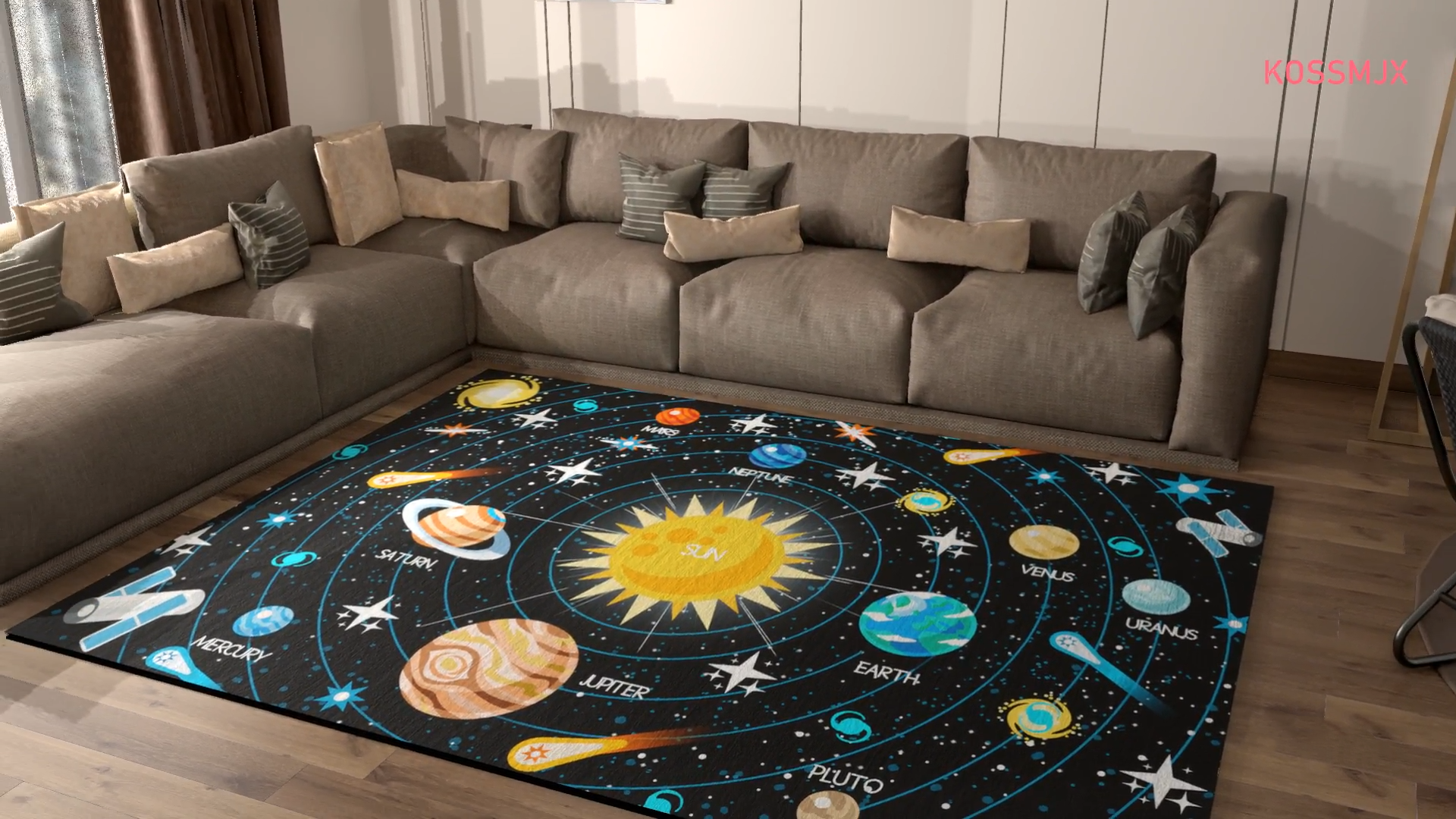 Tapete decorativo Kossmjx 5'x7' poliéster miniatura 7
