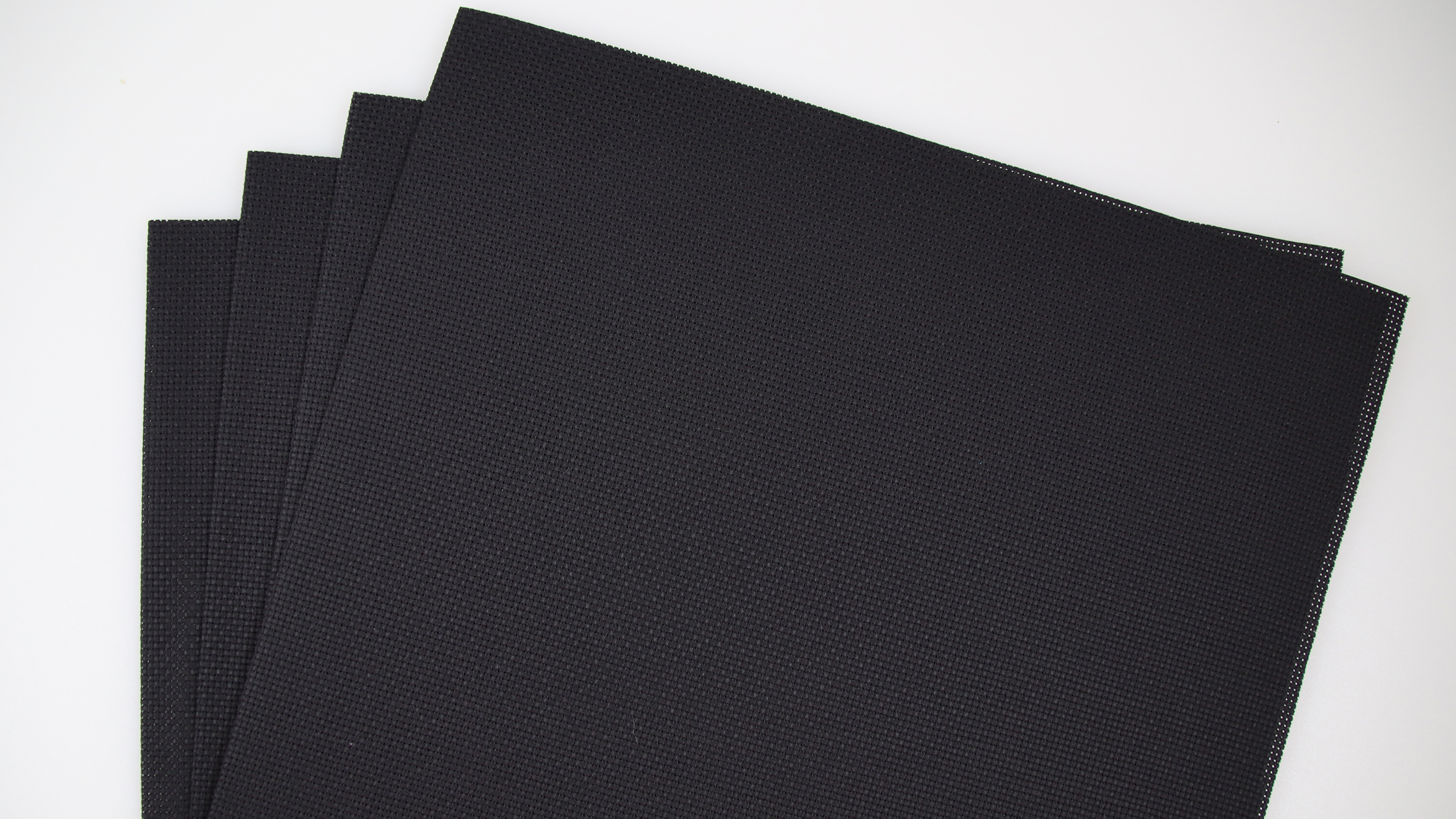 Image of KCS 4 /6 pc of 12 inch x 18 inch 18CT Counted Cotton Aida Cloth Cross Stitch Fabric (4 pc, Black)
