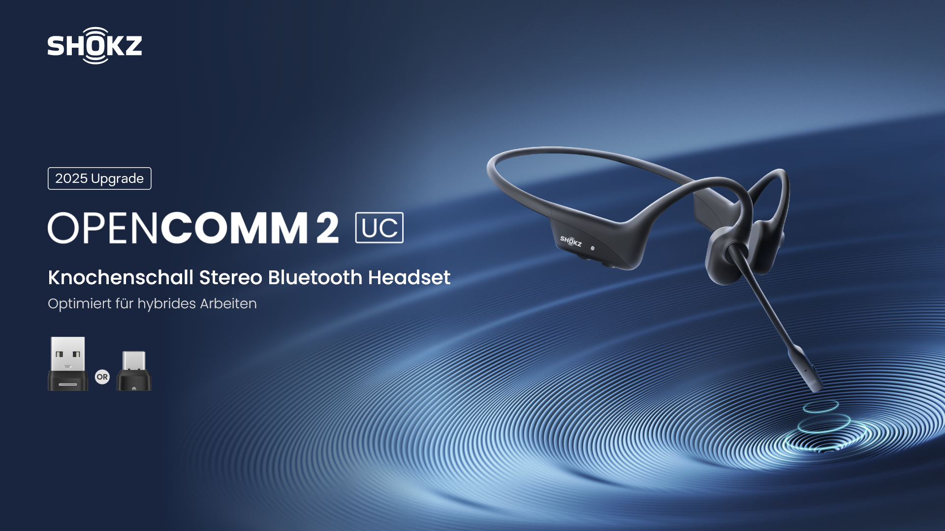 イヤホン Shokz OpenComm2 UC 2025 Upgrade SHOKZ OpenComm2 UC 2025 Upgrade USB-A Wireless Bone Sound PC