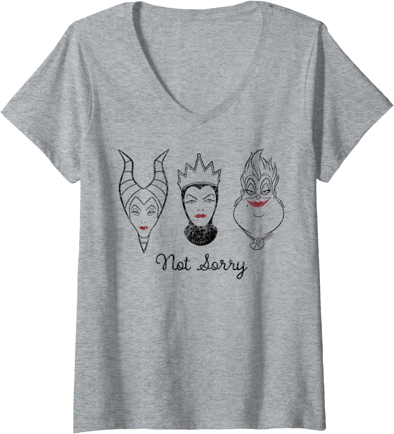 Disney Villains Ursula Maleficent Evil Queen Not Sorry Camiseta Cuello V