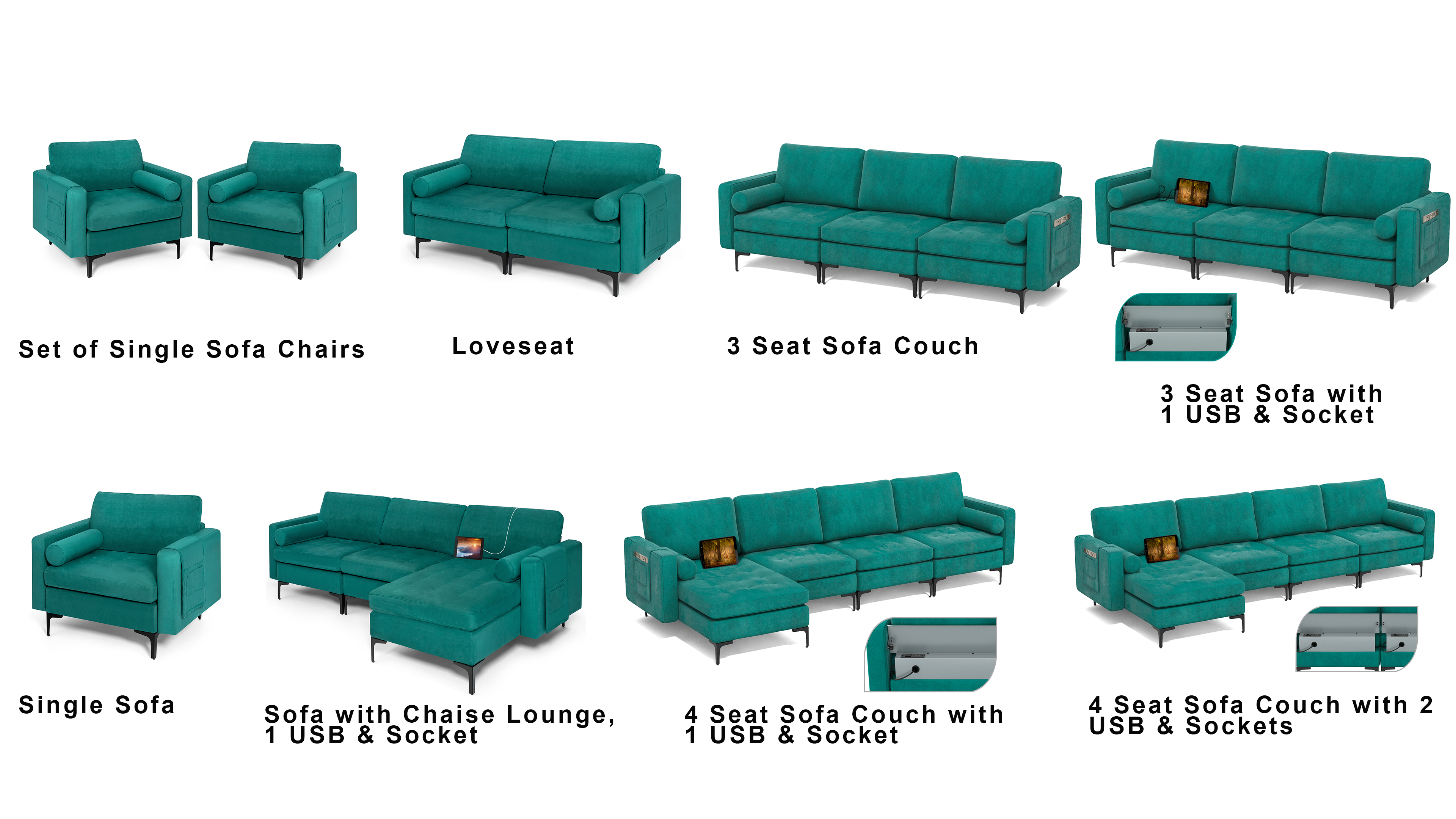 Sillón plegable suave verde menta miniatura 7