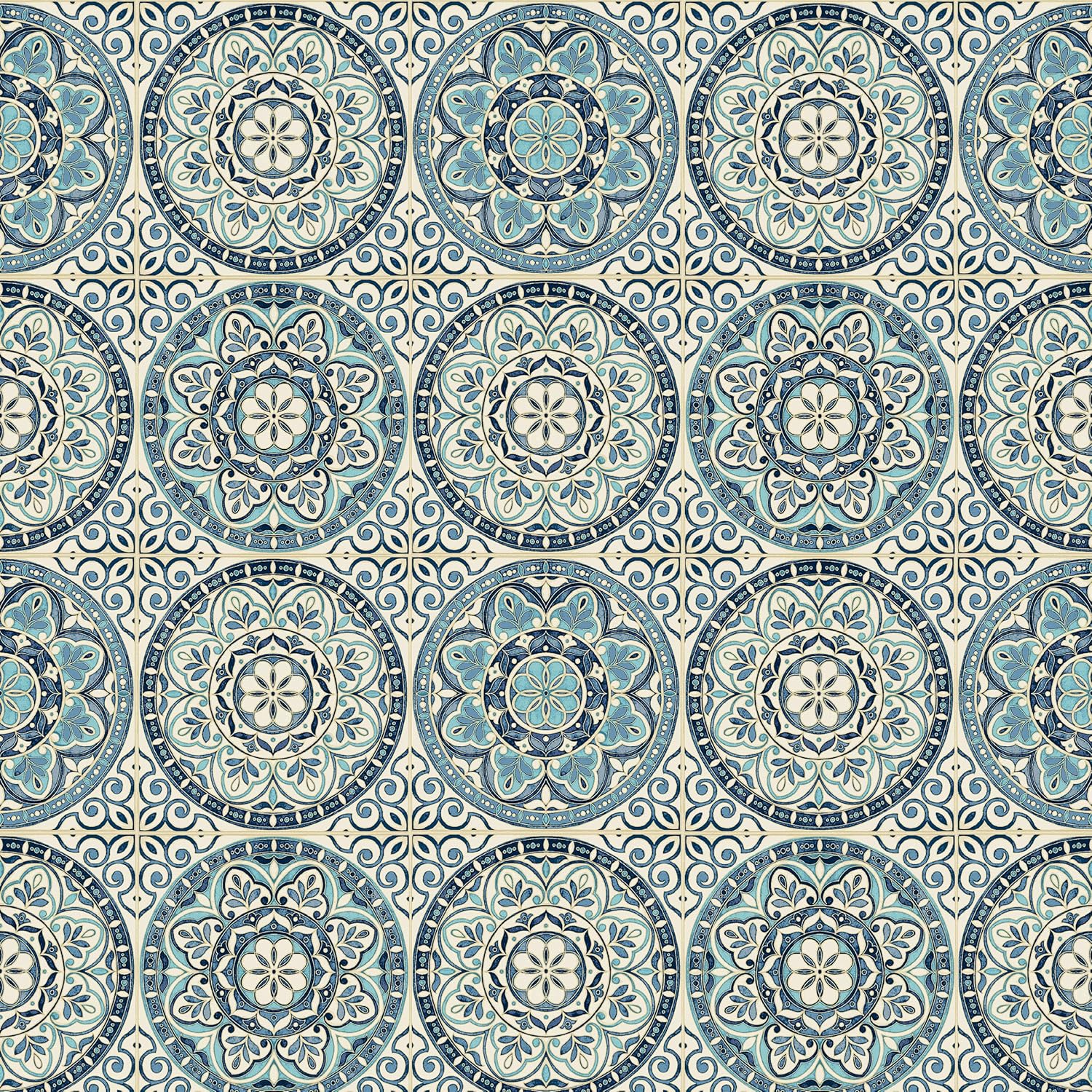 Surface Style - Peel and Stick Wallpaper, Geometric Wallpaper for Bedroom, Powder Room, Kitchen, Vinyl, 30.75 Sq Ft Coverage (Color Wheel Collection, Capri) Color Wheel, Capri