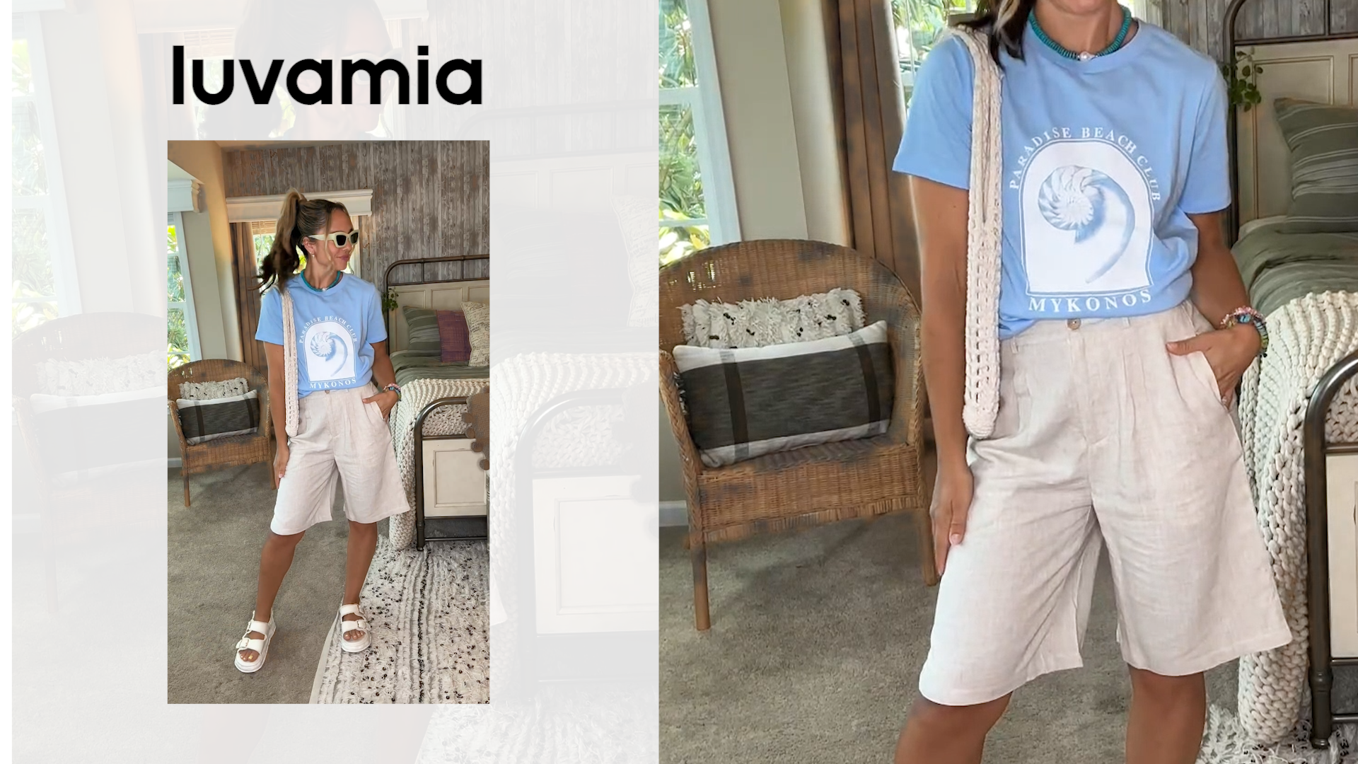 luvamia Bermuda Shorts for Women High Waisted Linen Dressy Casual