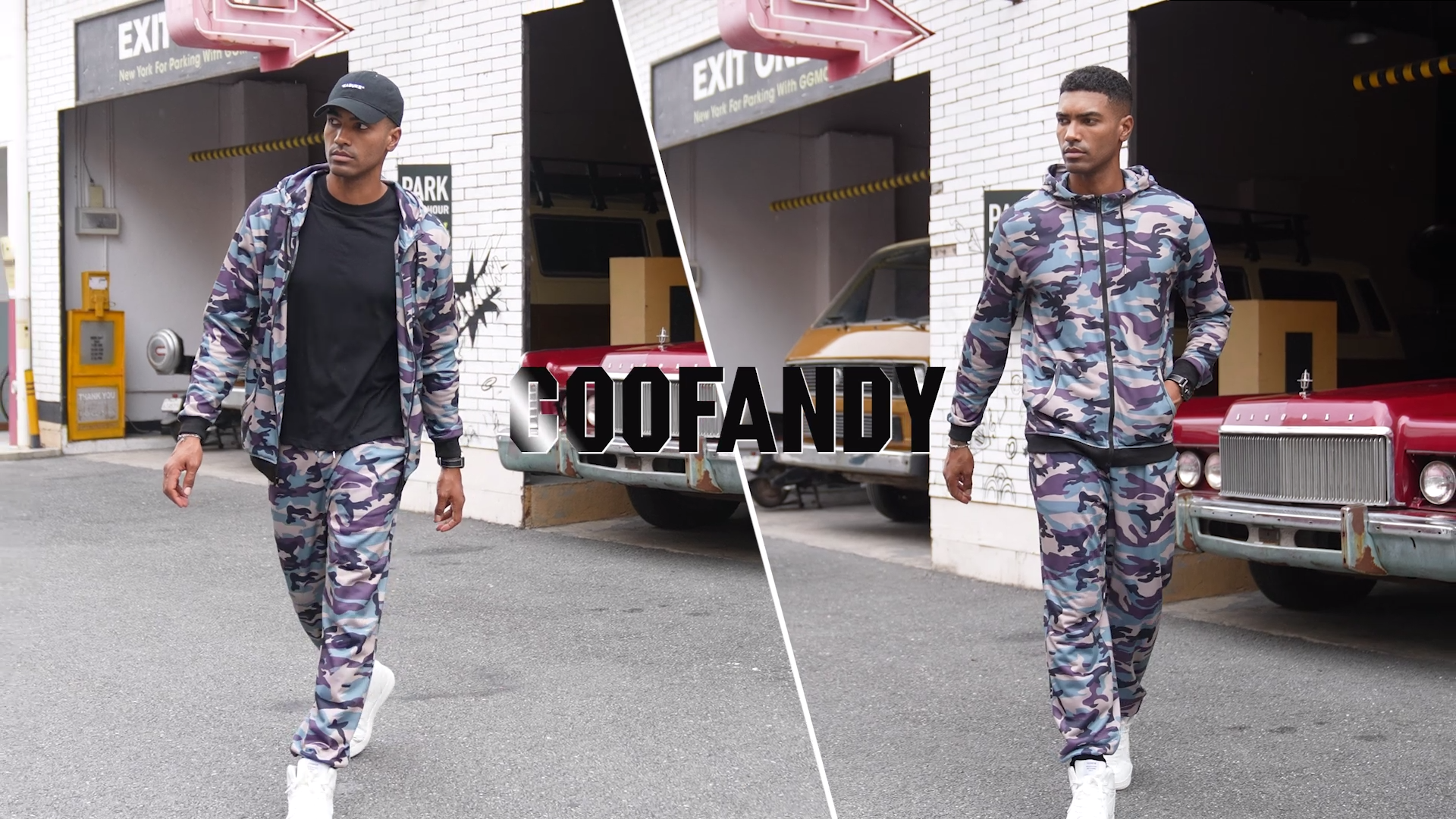 COOFANDY Mens Black Sweatsuit Jogging Outfits Running Sweatisuit