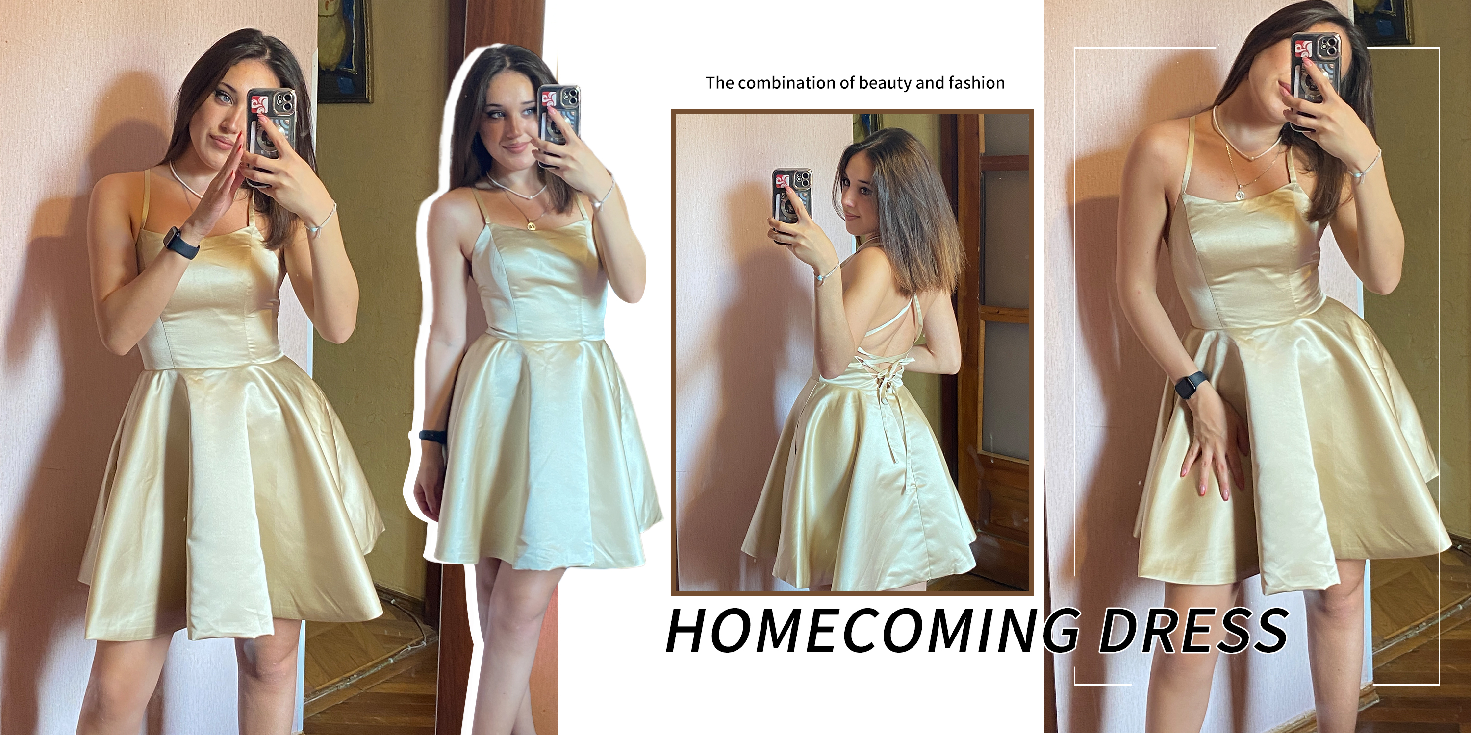 Amazon.com: Sougoue Satin Homecoming Dresses Short Black A Line Spaghetti  Straps Prom Graduation Dresses with Pockets US0 : Clothing, Shoes & Jewelry