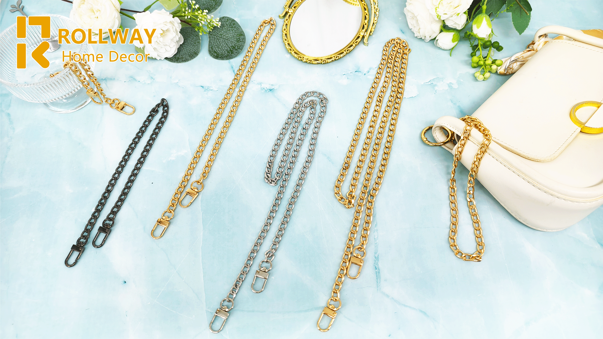 XPEX Taschenkette 120cm - Metall Schulterriemen Gold/Silber Für Handtaschen & Geldbörsen