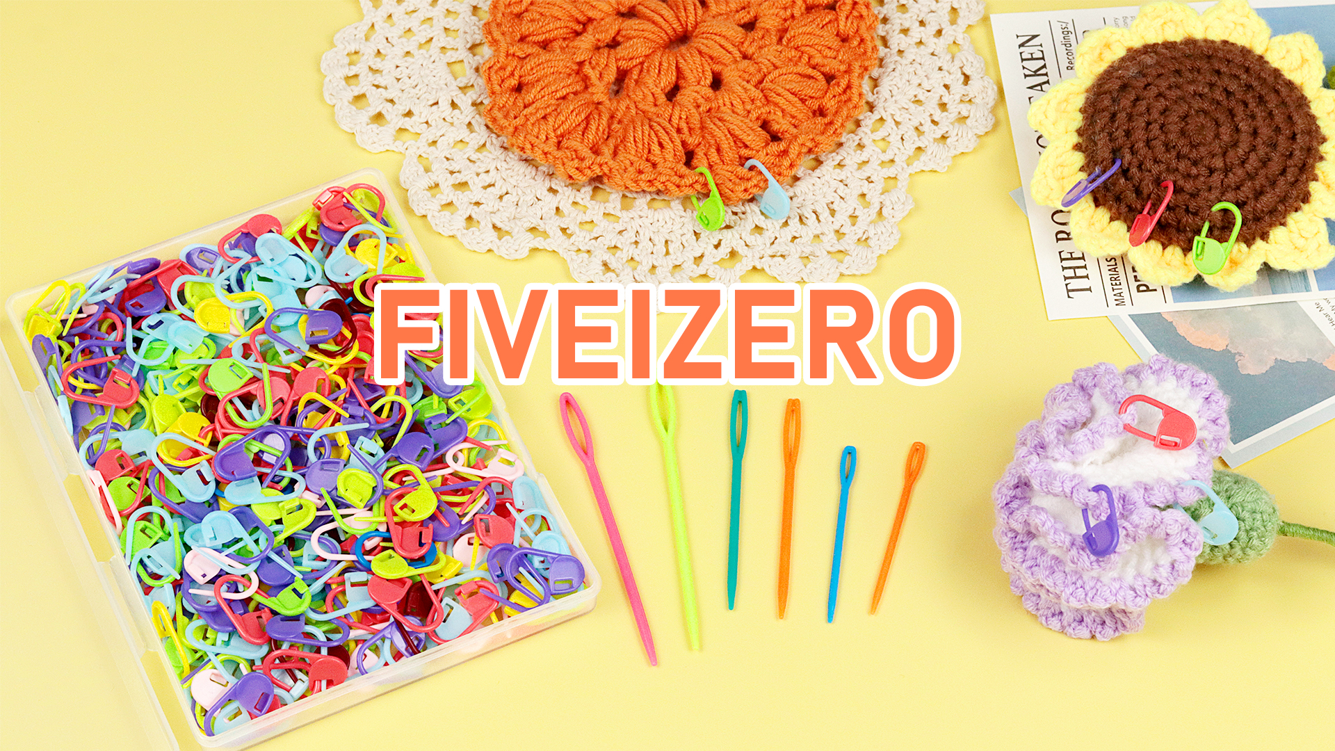 Amazon.com: 300pcs FIVEIZERO Stitch Markers with 6 pieces of large