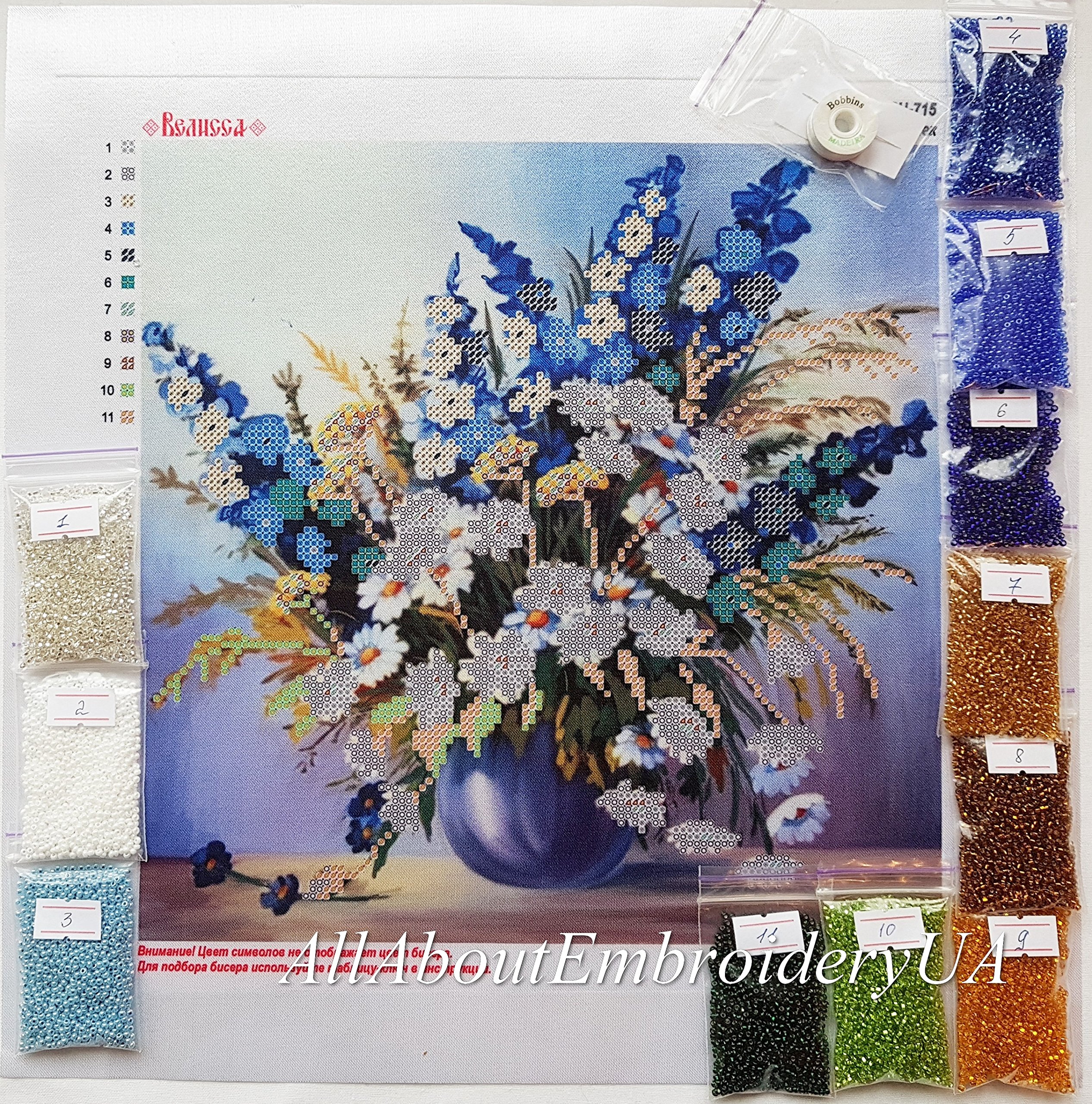 Amazon.com: AllAboutEmbroideryUA Bead Embroidery kit Bouquet of