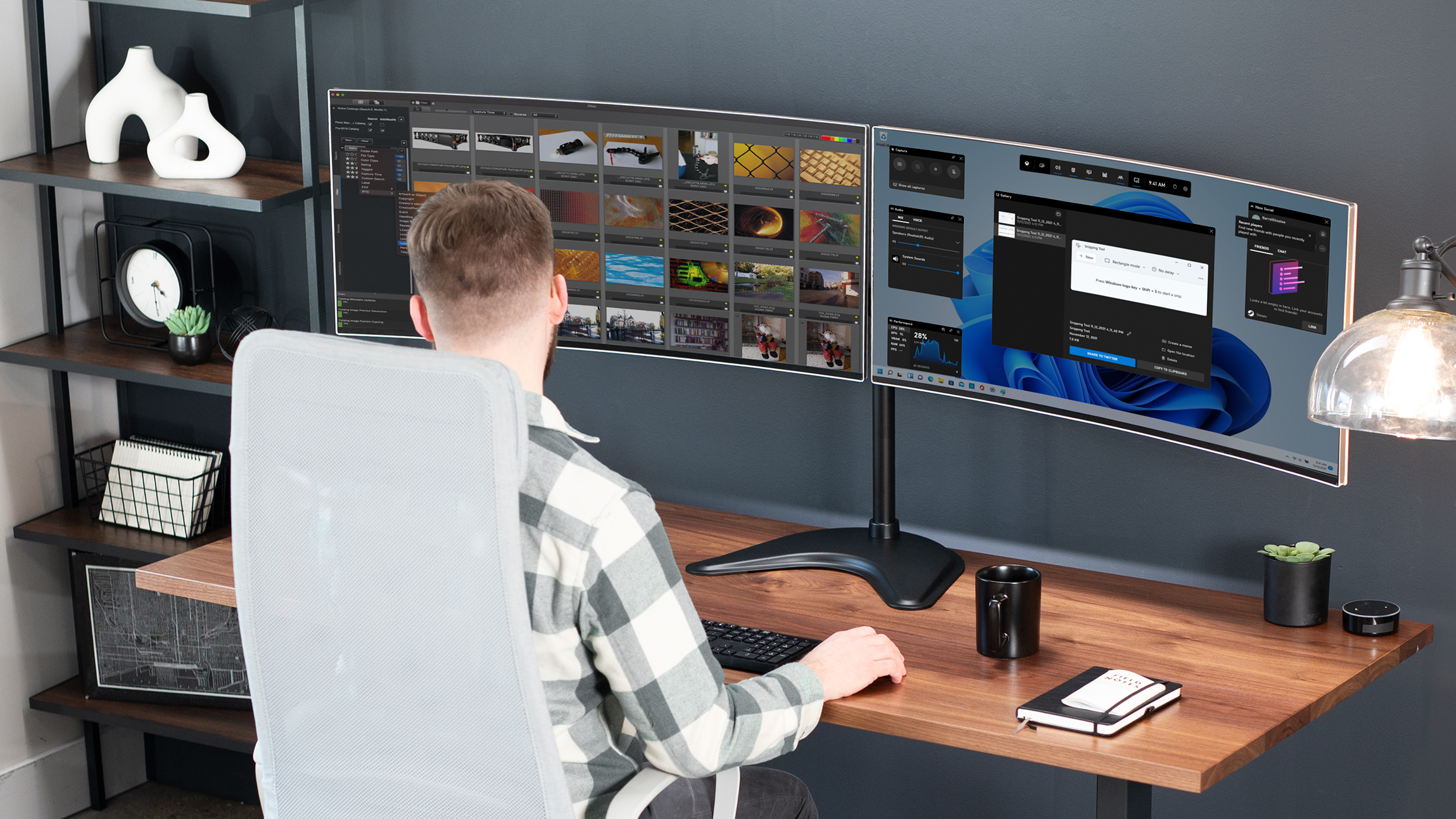 VIVO Dual Monitor Desk Mount, Heavy Duty Fully Adjustable Steel Stand, Holds 2 Computer Screens Up To 30 Inches And Max 10 Kg Each, Black, STAND-V002 - View #11