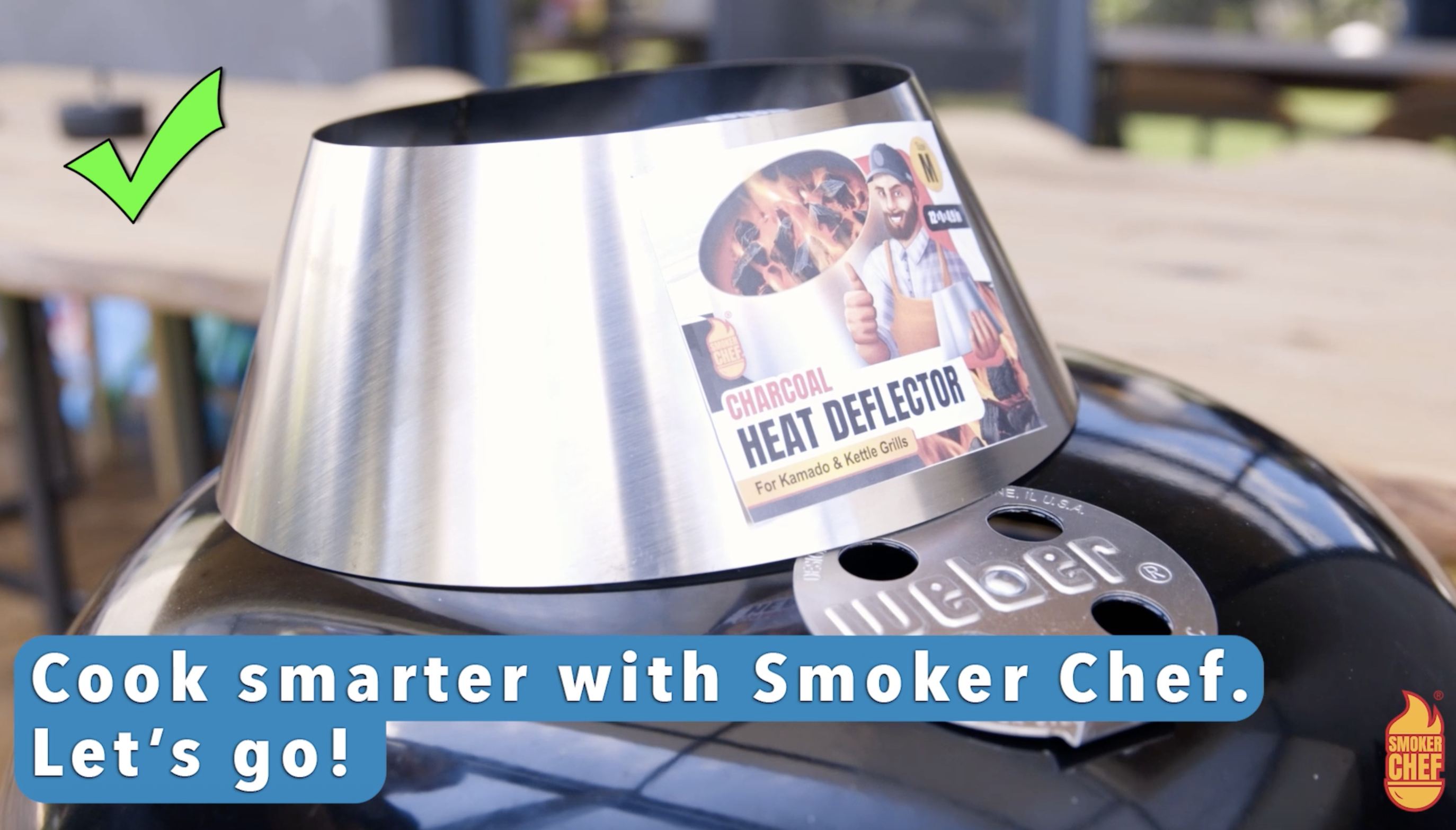 Smoker Chef Holzkohle-Wärmeabweiser – Edelstahl Kegel Für Weber Kettle 47 Cm & Mehr