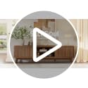 70" Mid Century Modern TV Stand, Fluted Entertainment Center TV Stand with Power Outlet, Reinforced 1.1'' Tabletop and 2 Soft Close Doors, Media Console for Living Room, Walnut image 7