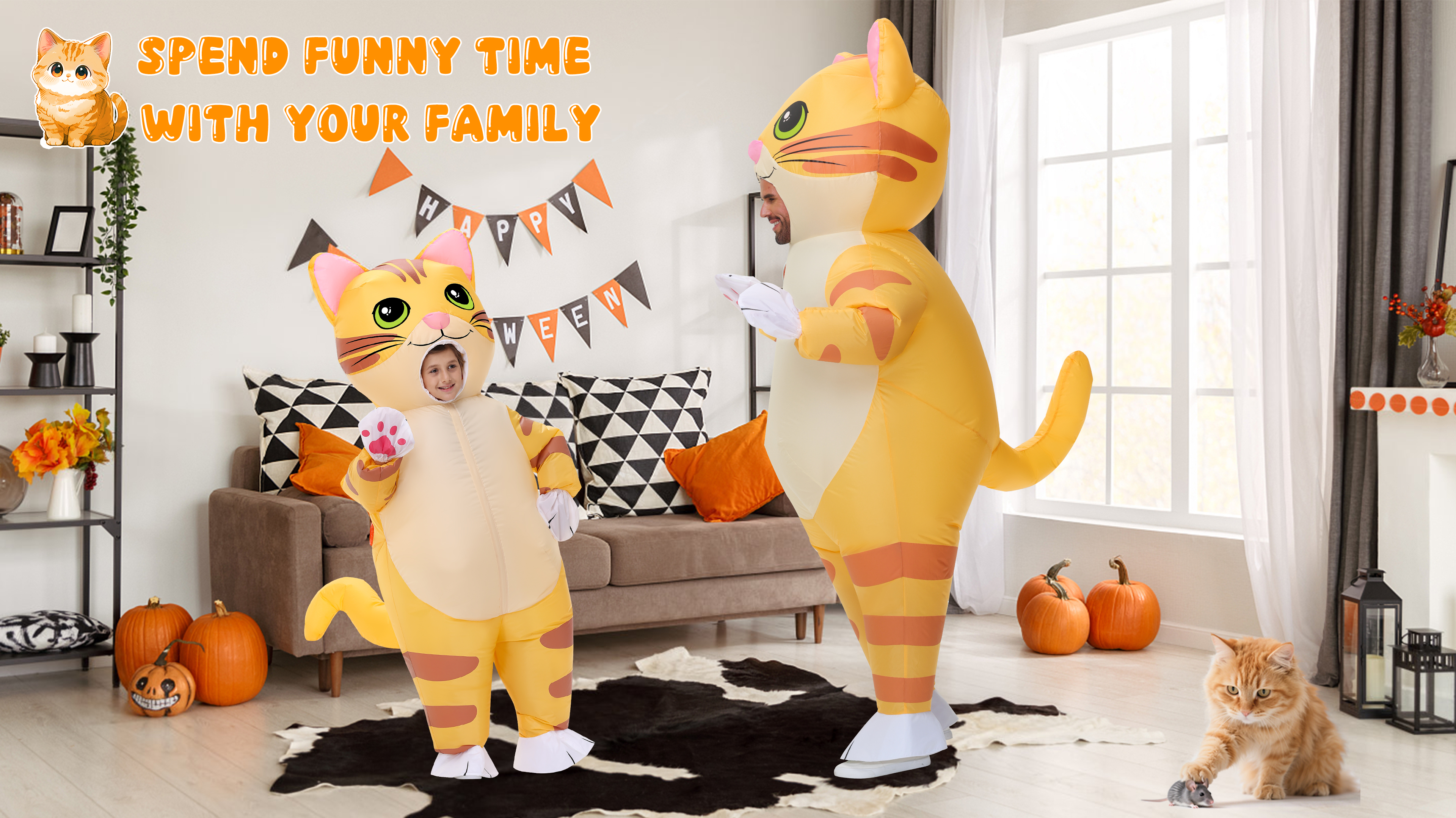 Disfraz Inflable de Gato Spinosaurus para Niños miniatura 7