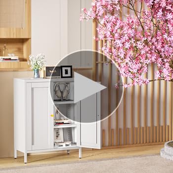 赤と白の二重扉キャビネット Amazon.co.jp: 科飛亜 サイドボード 鋼製 キャビネット 扉付き